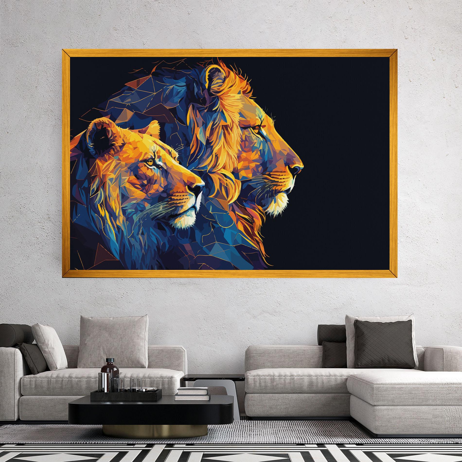 Vászonkép Orange Blue Lion mockup 2