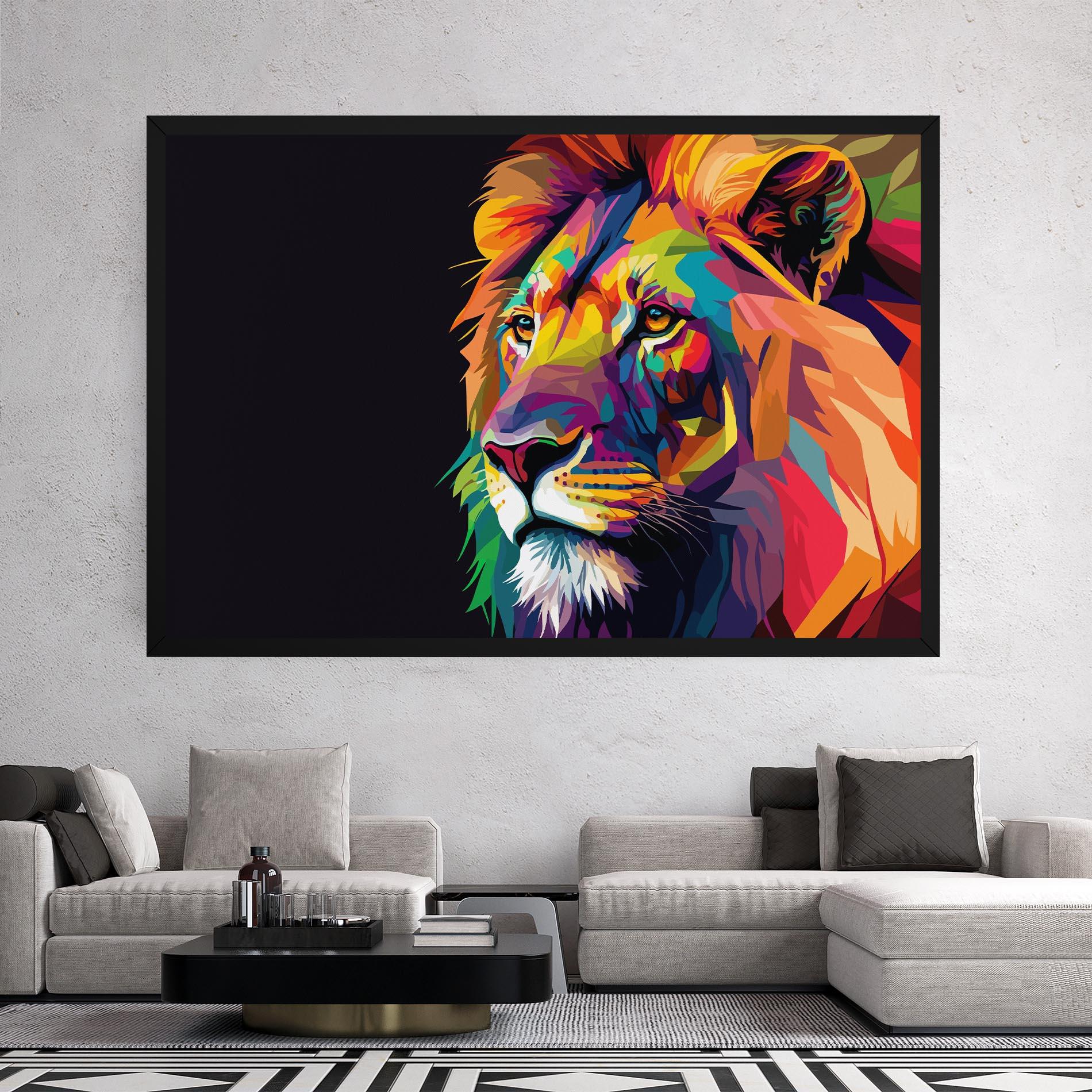 Vászonkép Colorful Lion mockup 2