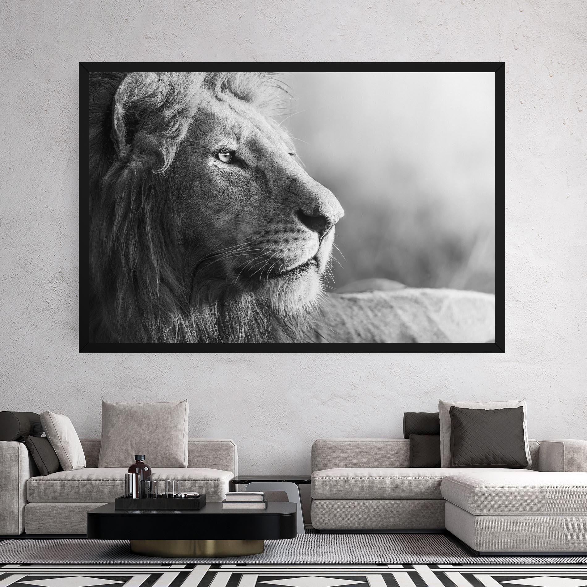 Vászonkép Grey Lion Head mockup 2