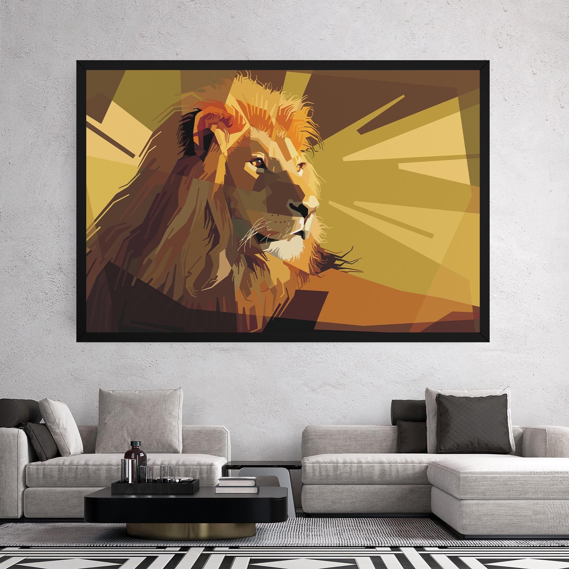 Vászonkép Lion Art mockup 2