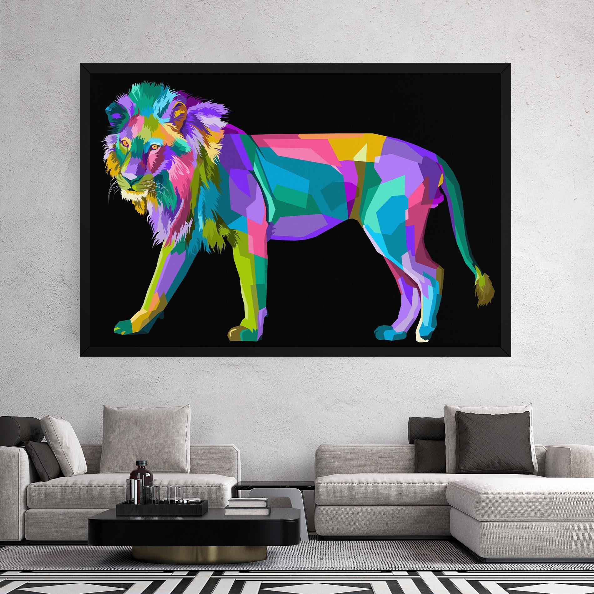 Vászonkép Lion Walking mockup 2
