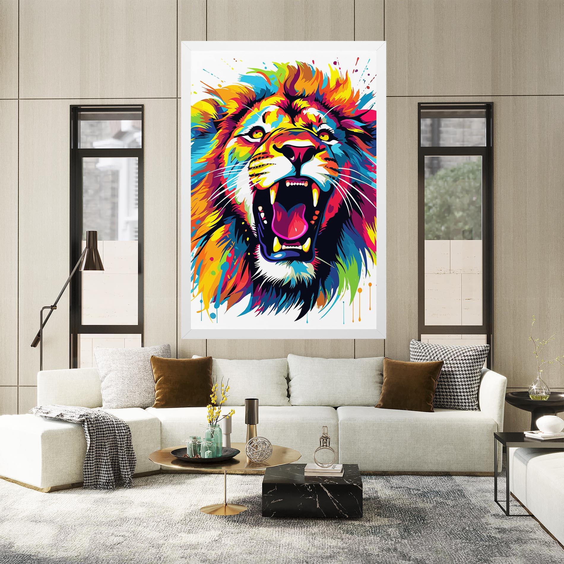 Vászonkép Angry Lion Mix mockup 2