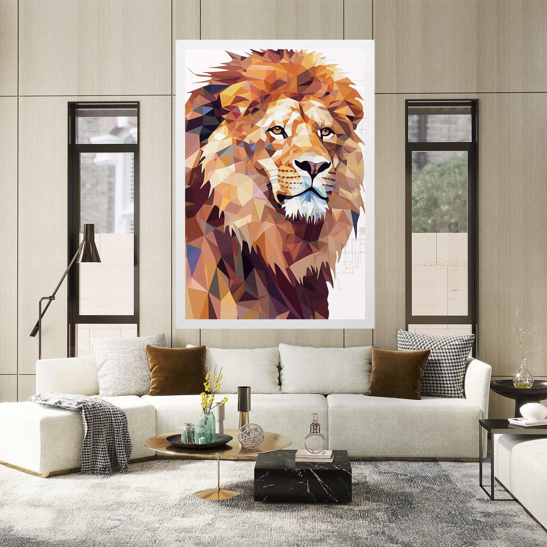 Vászonkép Artistic Lion Head mockup 2