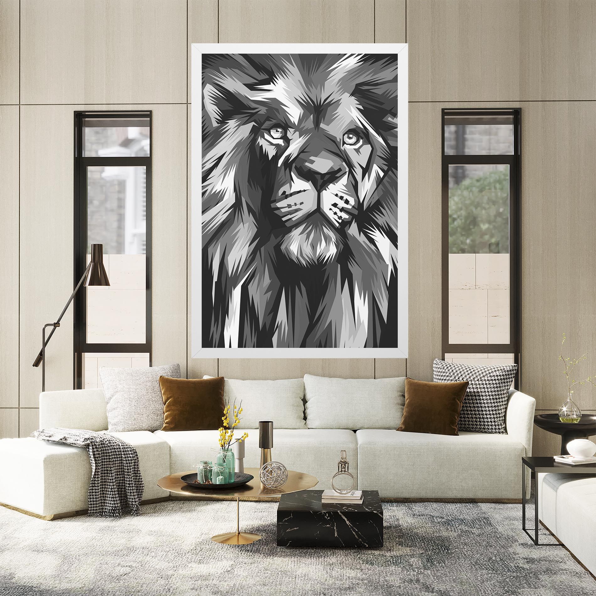 Grey Head Lion mockup 2