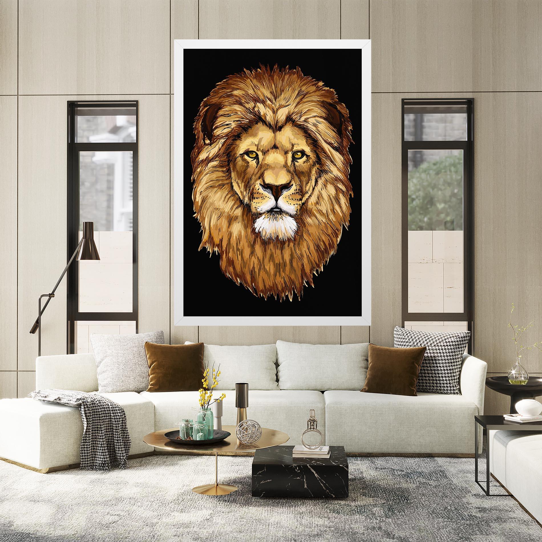 Vászonkép Lion Head mockup 2