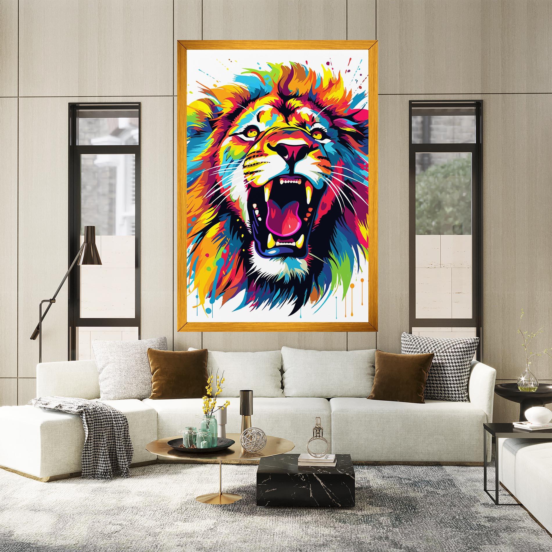 Vászonkép Angry Lion Mix mockup 2