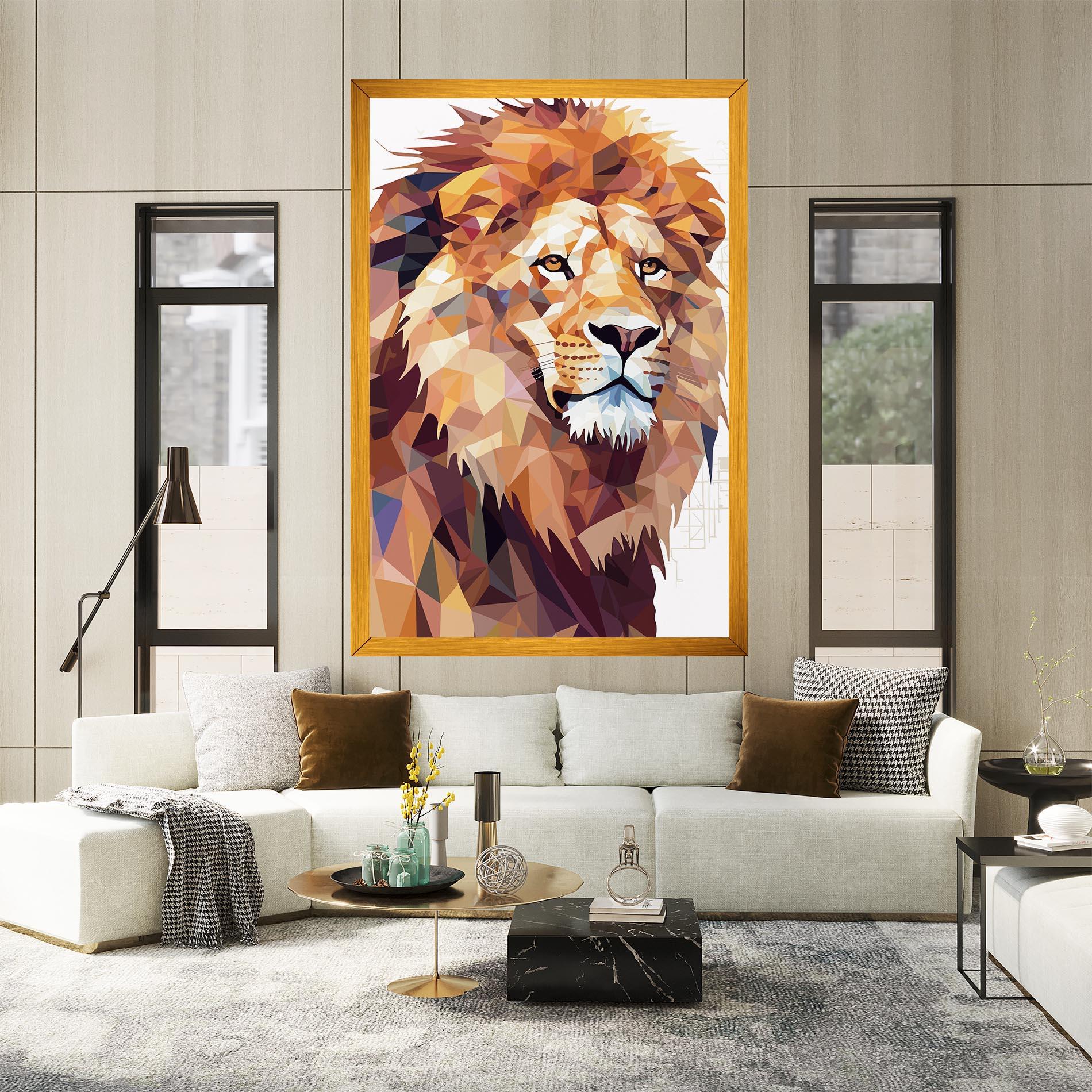 Vászonkép Artistic Lion Head mockup 2