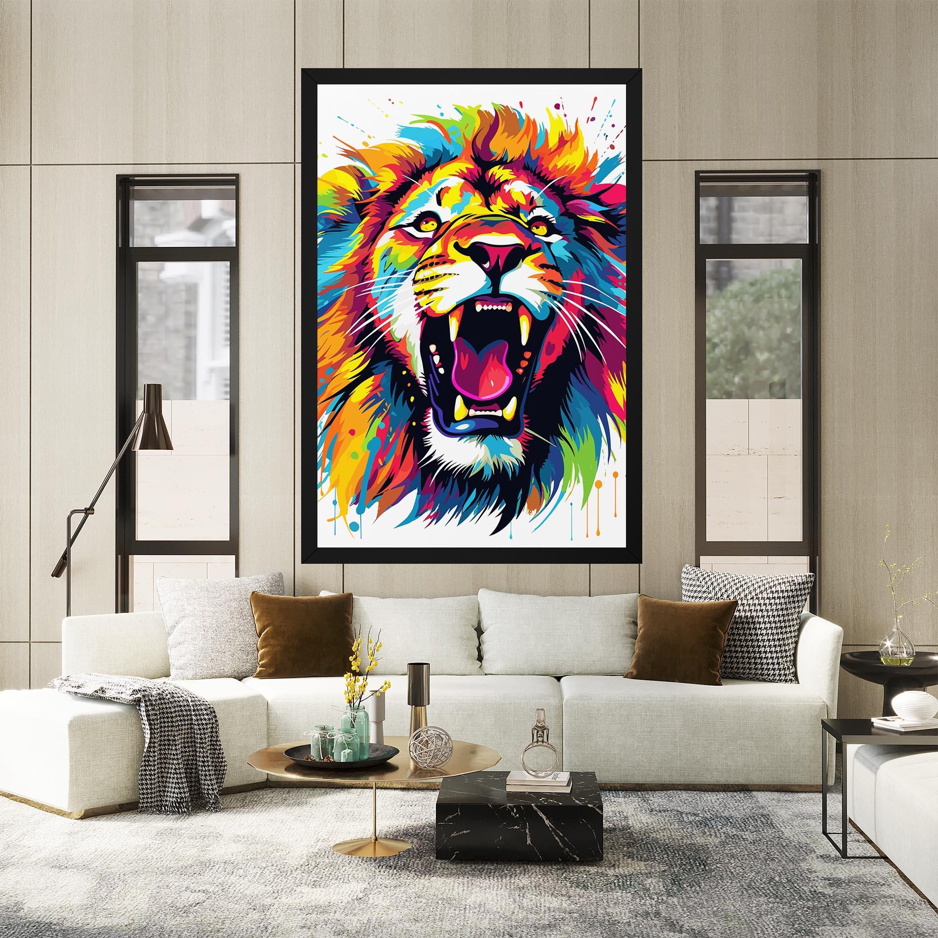 Vászonkép Angry Lion Mix mockup 2