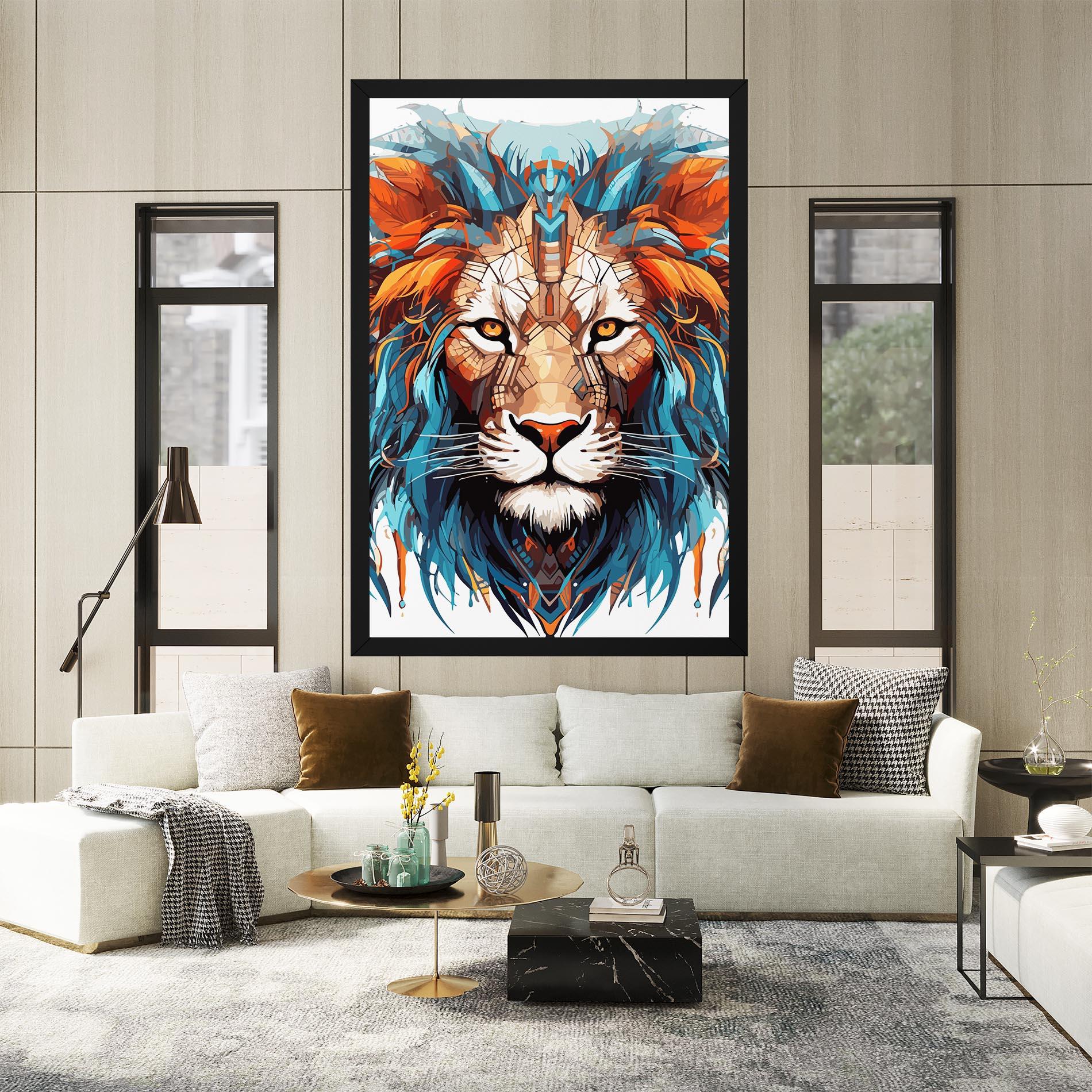 Vászonkép Blue Orange Lion mockup 2