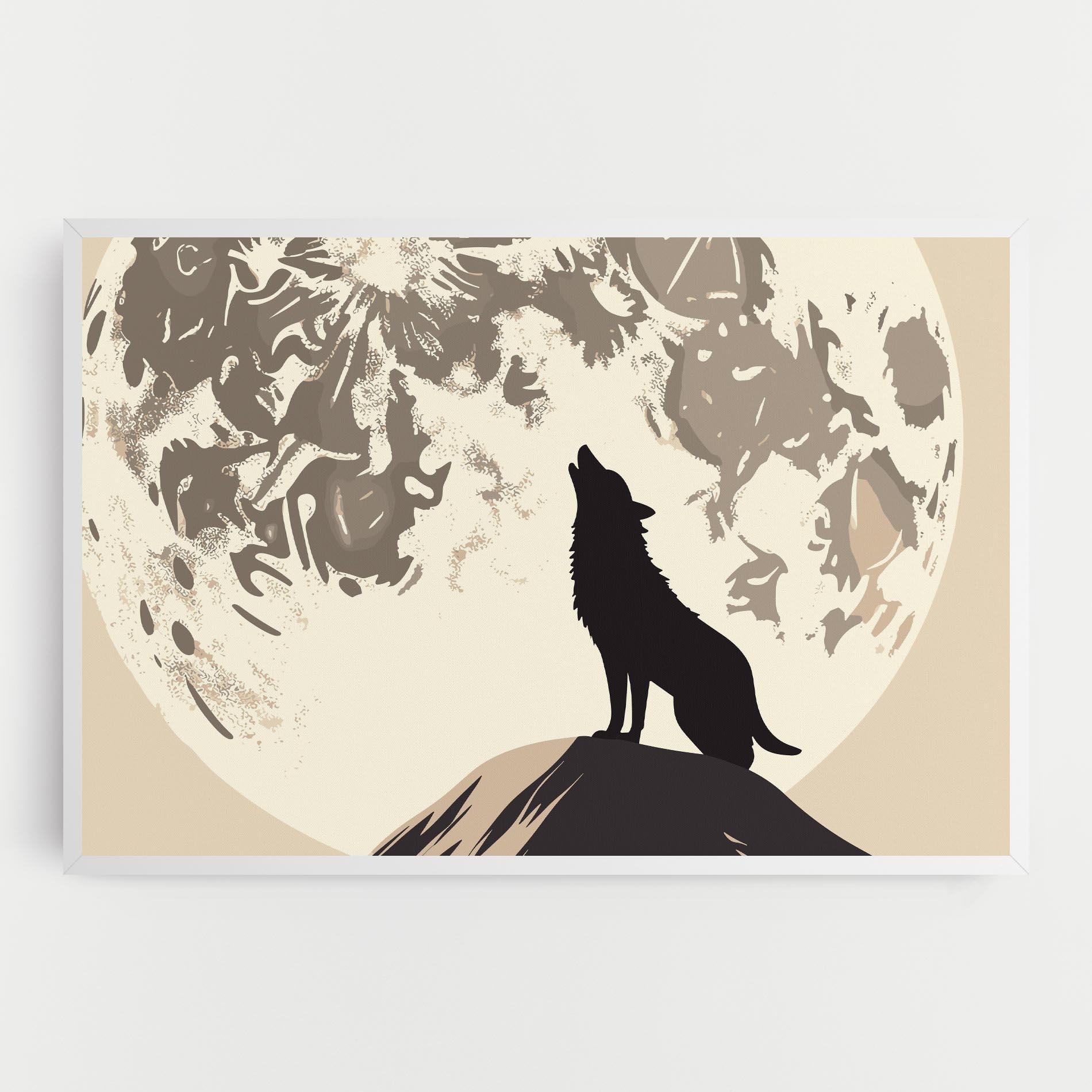 Vászonkép Cream Moon Wolf mockup 0