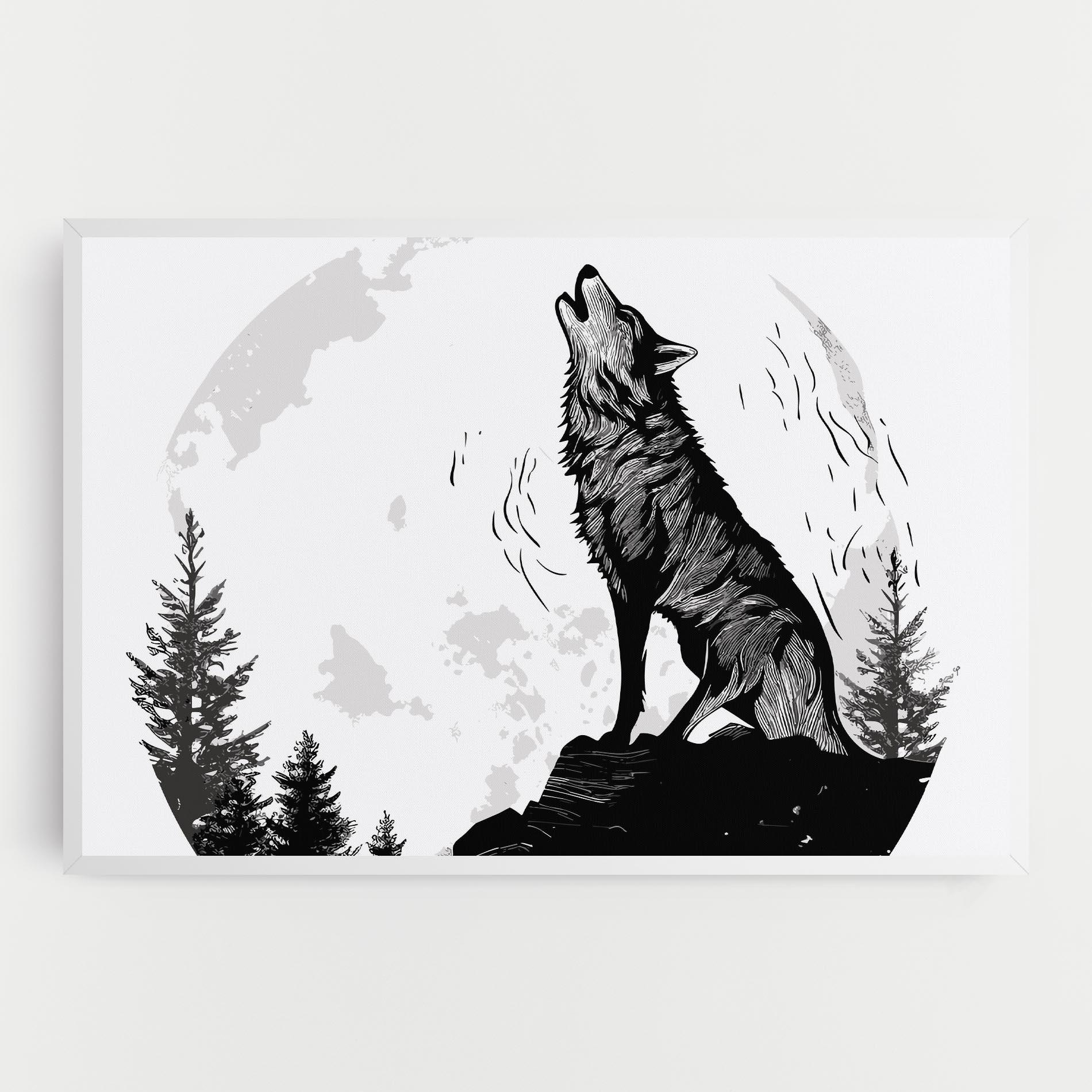 Vászonkép Grey Moon Wolf mockup 0