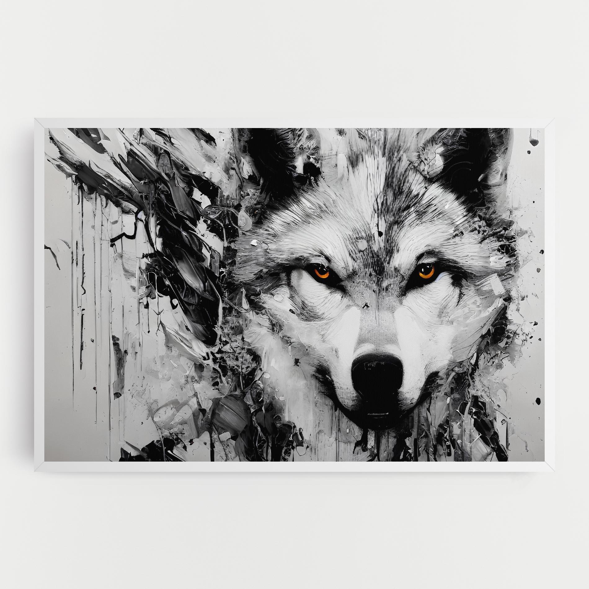Vászonkép Grey Wolf Portrait mockup 0
