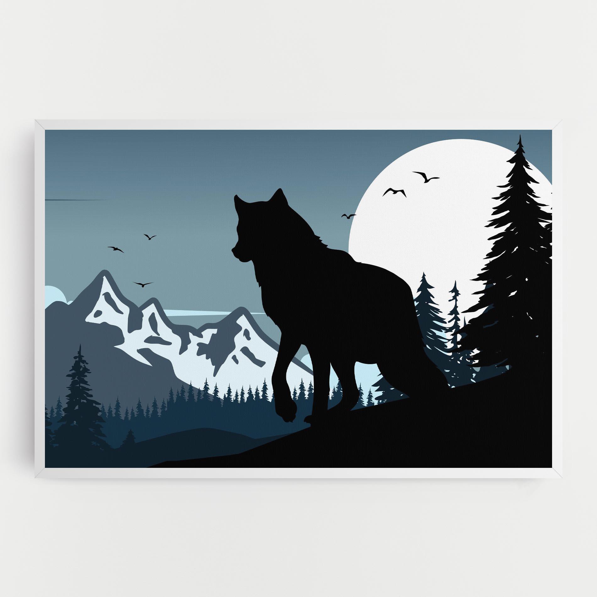 Vászonkép Hill Wolf mockup 0