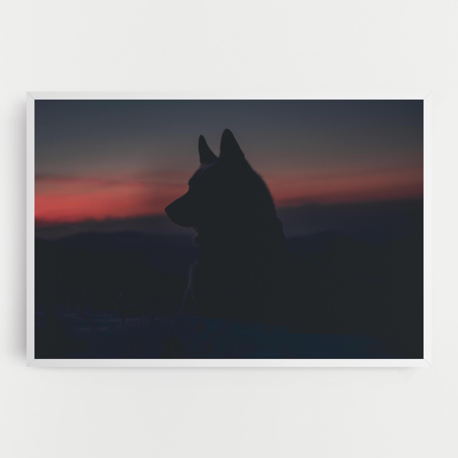 Vászonkép Wolf Shillouette mockup 0
