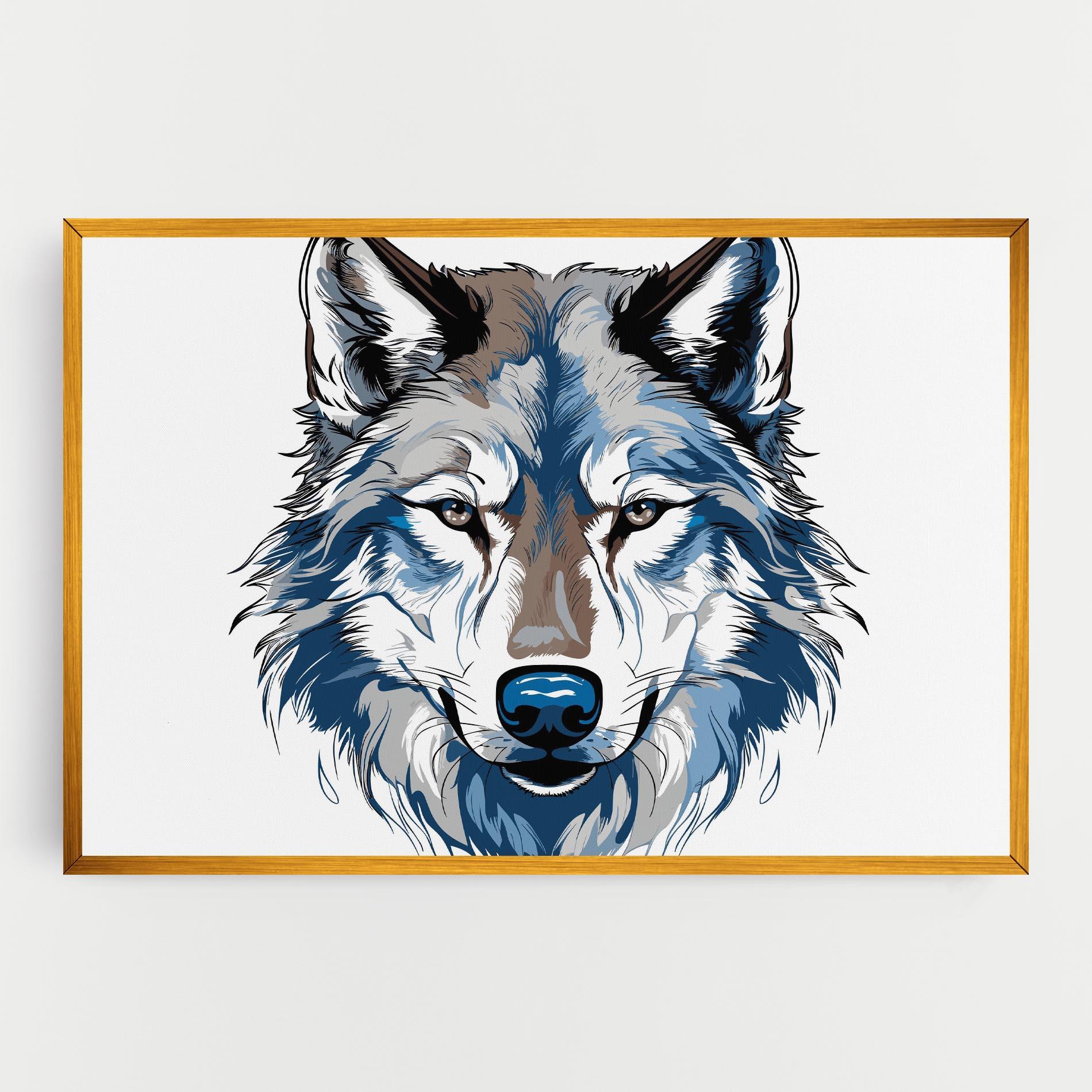 Vászonkép Blue Wolf Head mockup 0
