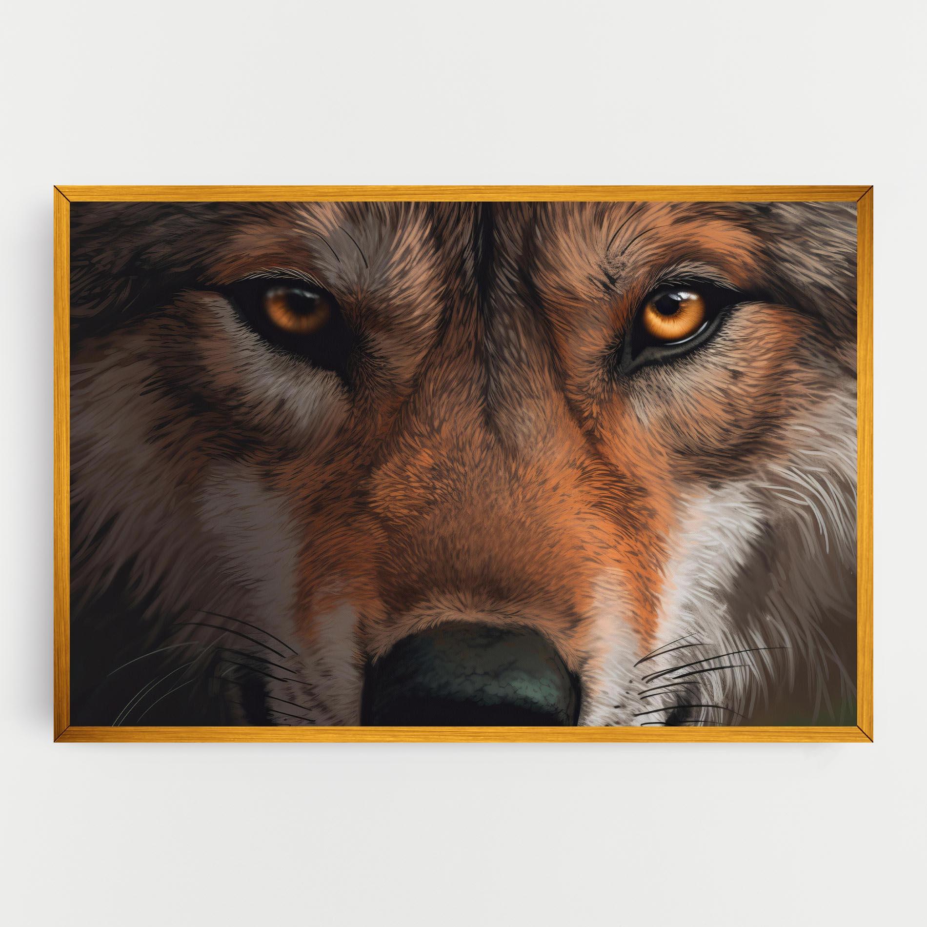 Vászonkép Close Up Wolf Eyes mockup 0