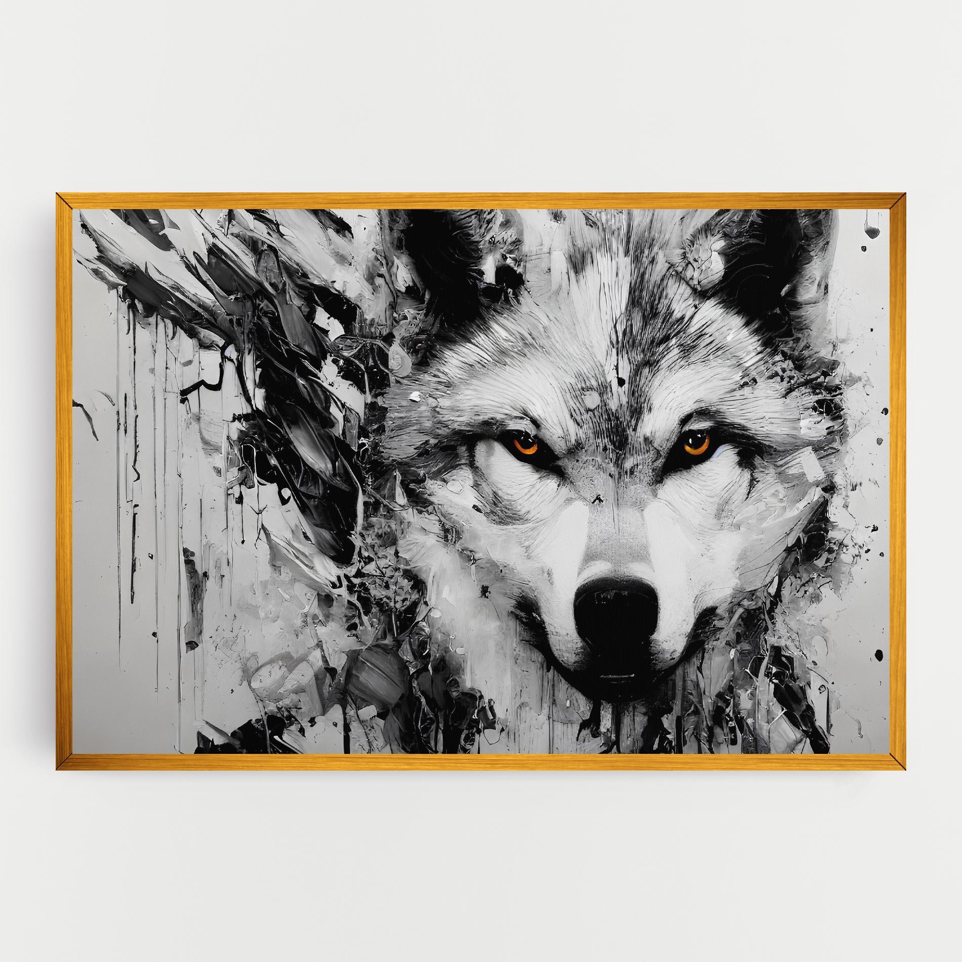 Vászonkép Grey Wolf Portrait mockup 0