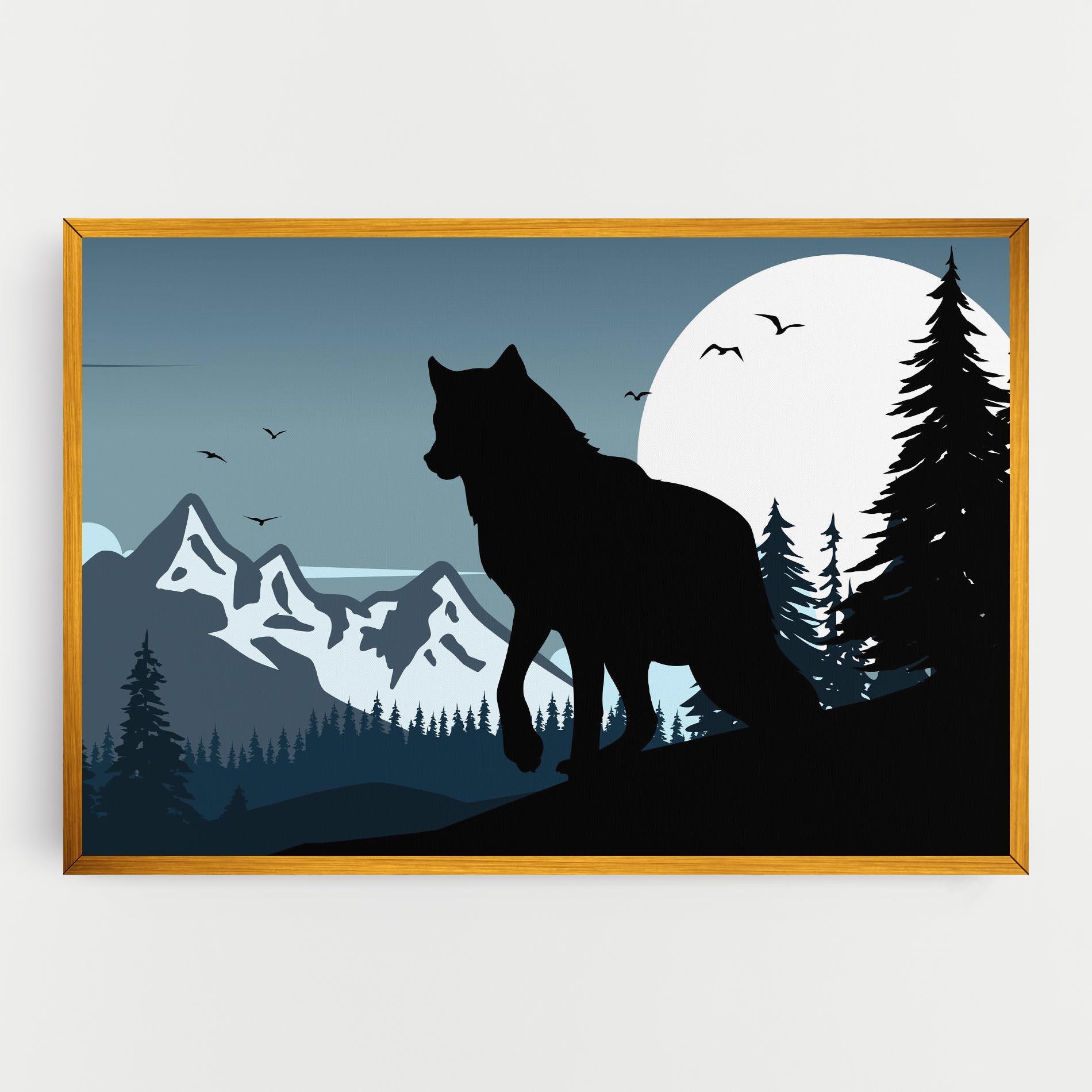 Vászonkép Hill Wolf mockup 0