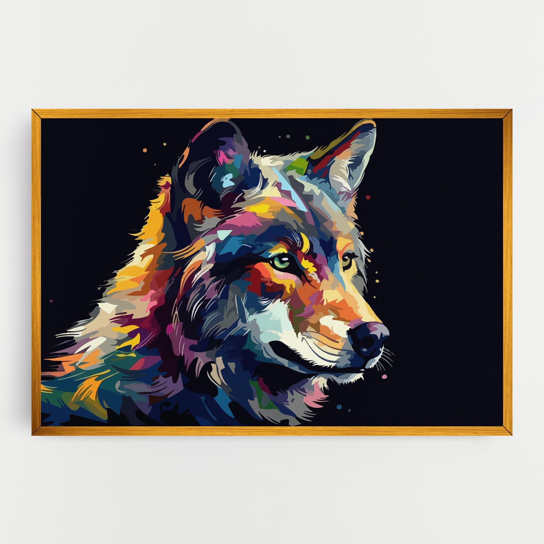 Vászonkép Painted Wolf mockup 0
