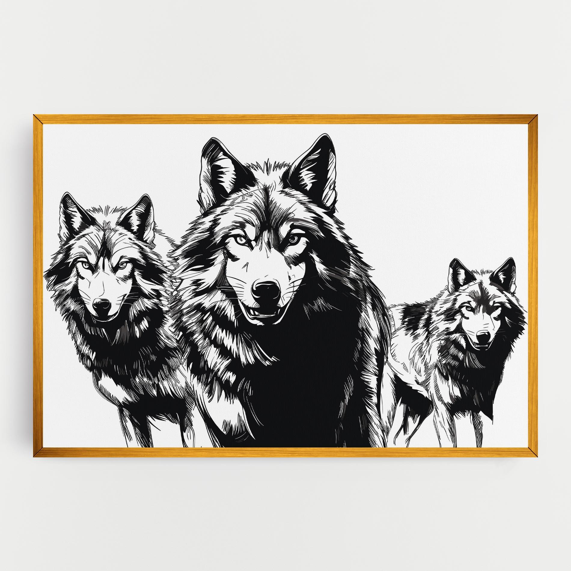 Vászonkép Wolves mockup 0
