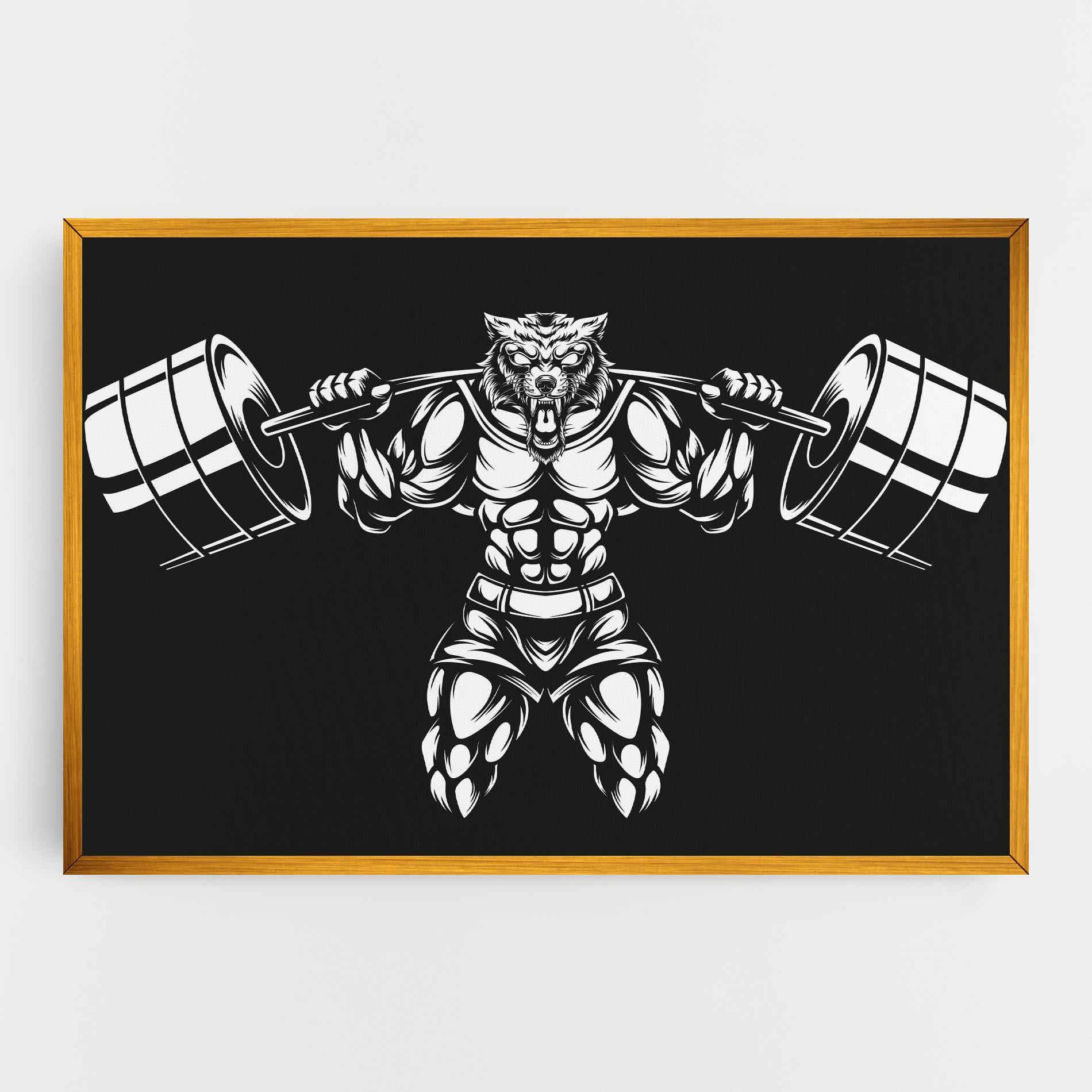 Vászonkép Work Out Wolf mockup 0