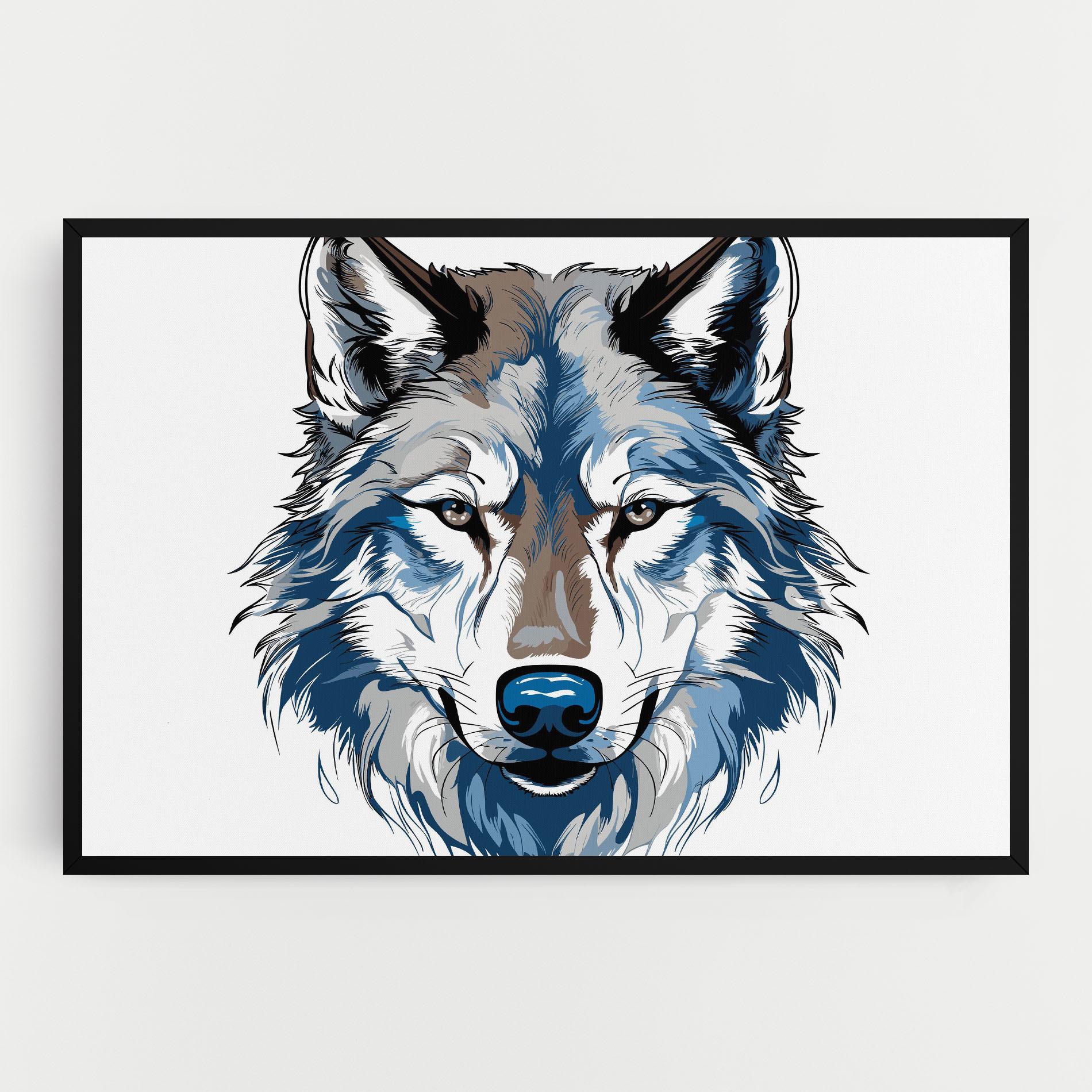 Vászonkép Blue Wolf Head mockup 0