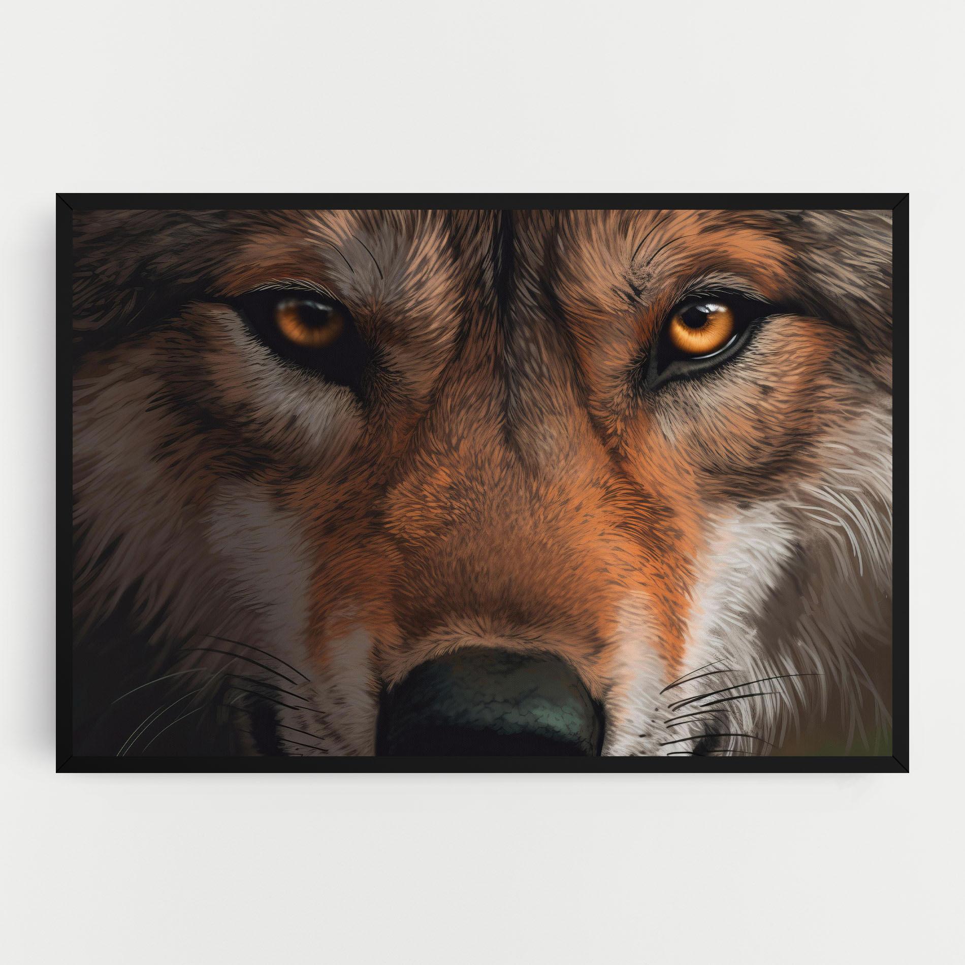 Vászonkép Close Up Wolf Eyes mockup 0