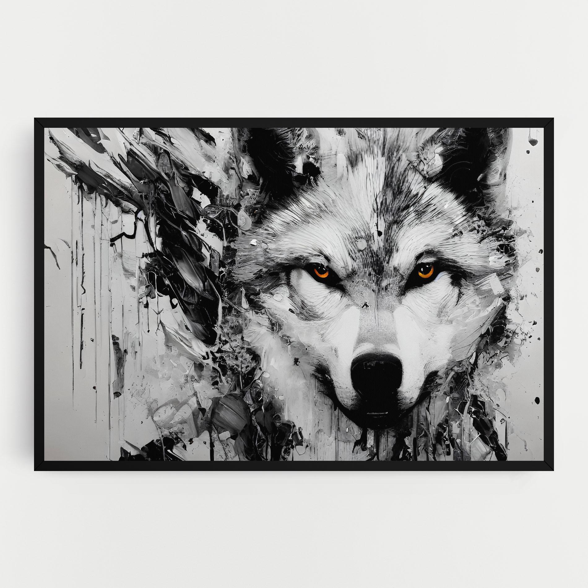Vászonkép Grey Wolf Portrait mockup 0