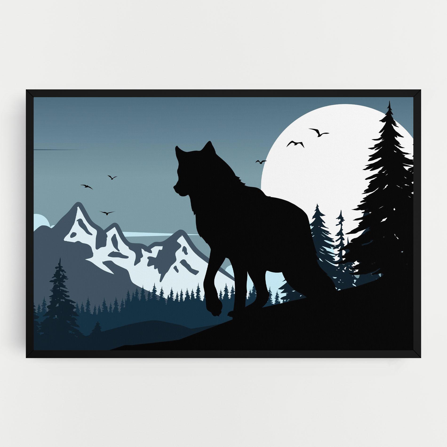Vászonkép Hill Wolf mockup 0