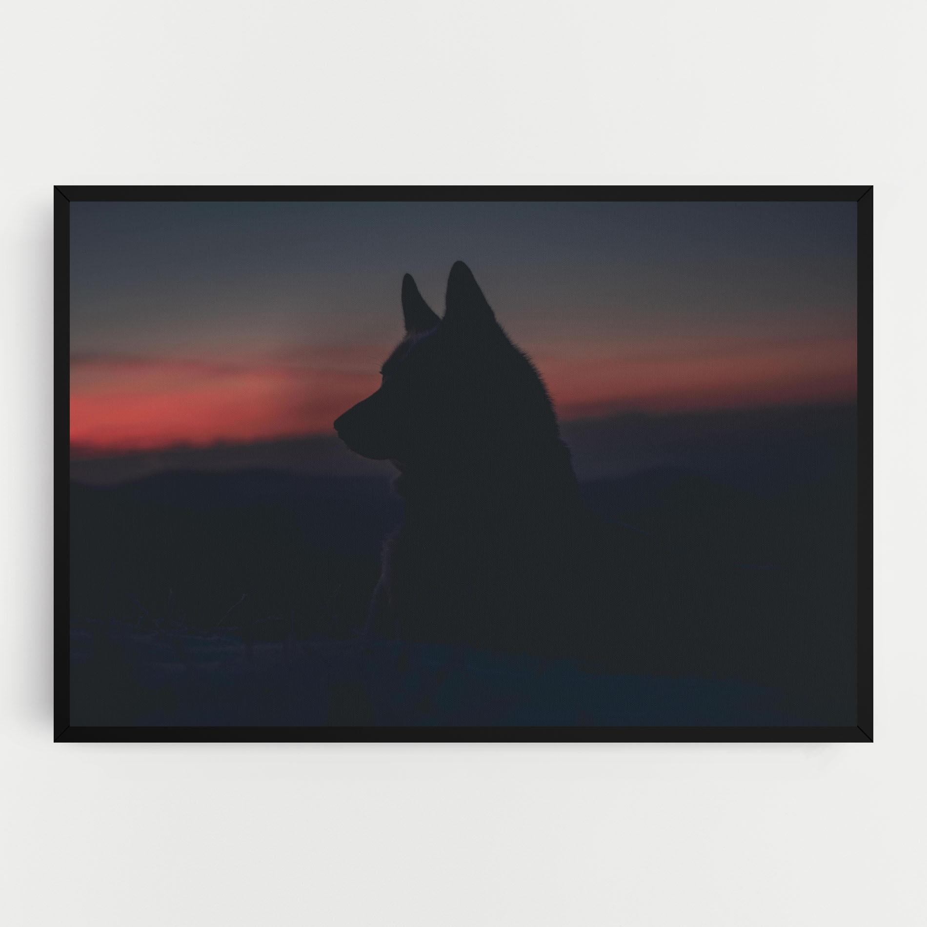 Vászonkép Wolf Shillouette mockup 0