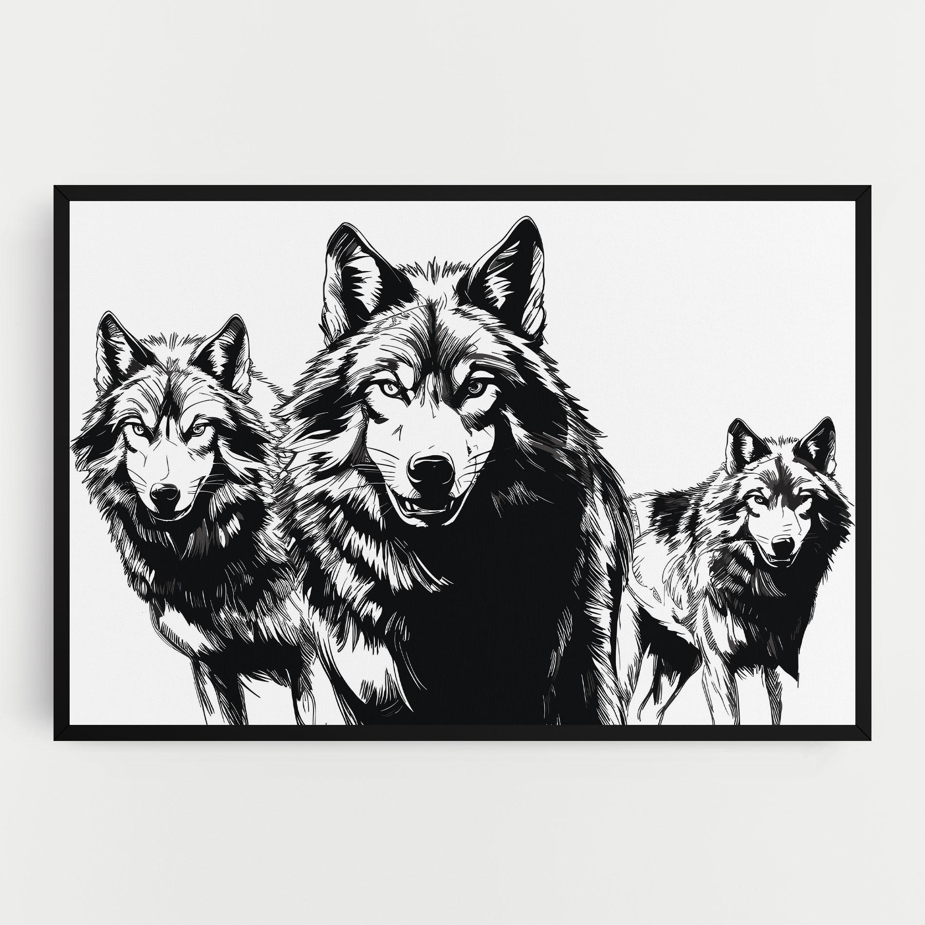 Vászonkép Wolves mockup 0