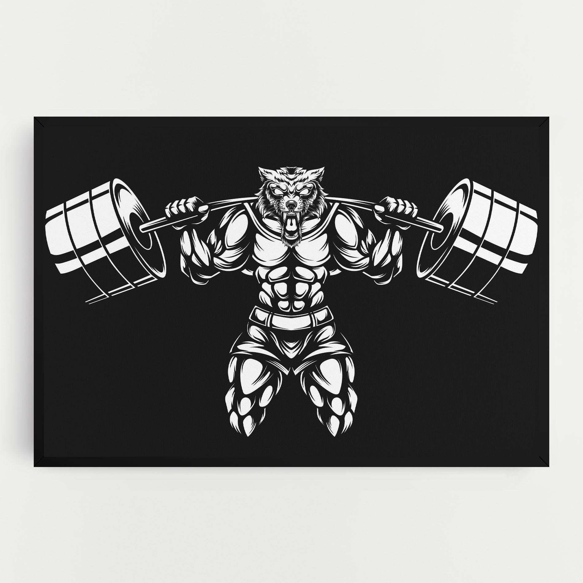 Vászonkép Work Out Wolf mockup 0