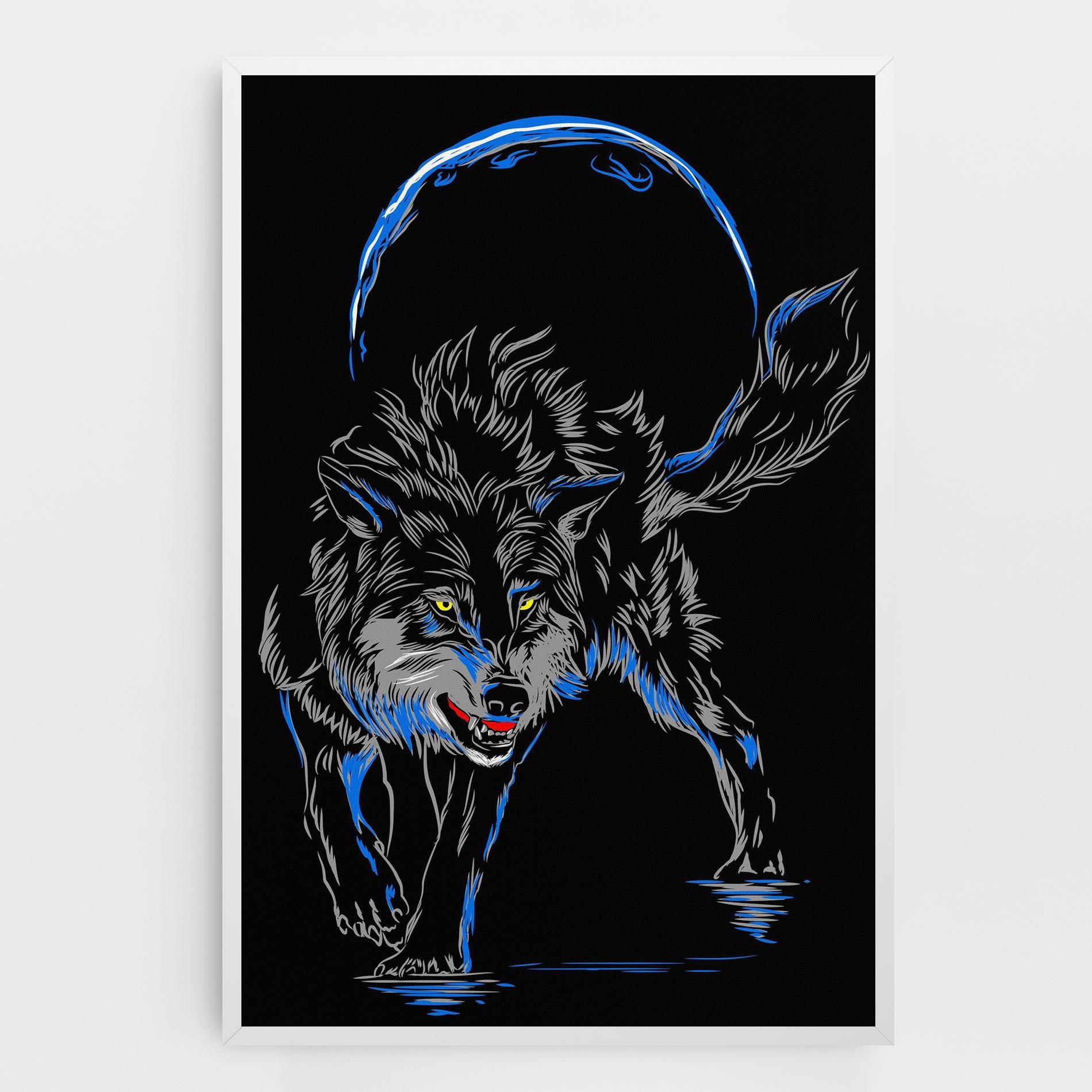 Vászonkép Grey Blue Wolf mockup 0