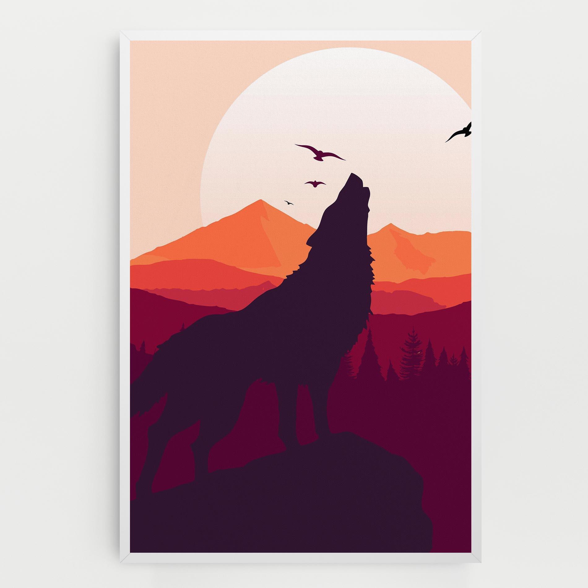 Vászonkép Wolf Pink Moon mockup 0