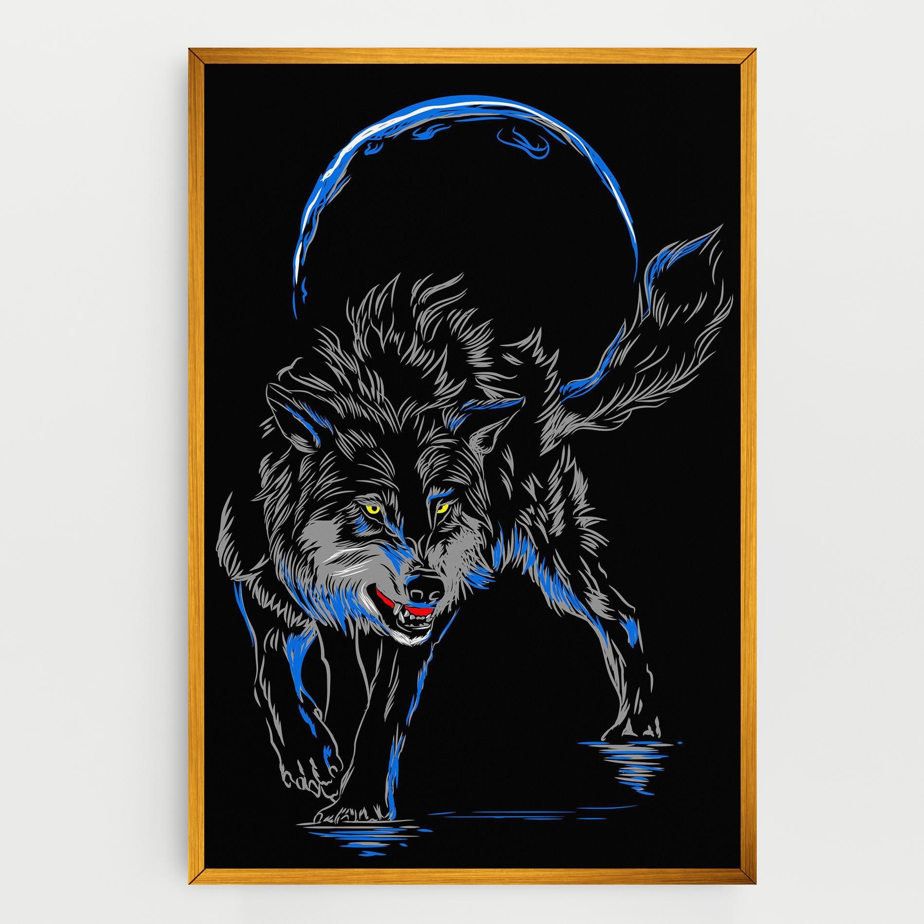 Vászonkép Grey Blue Wolf mockup 0
