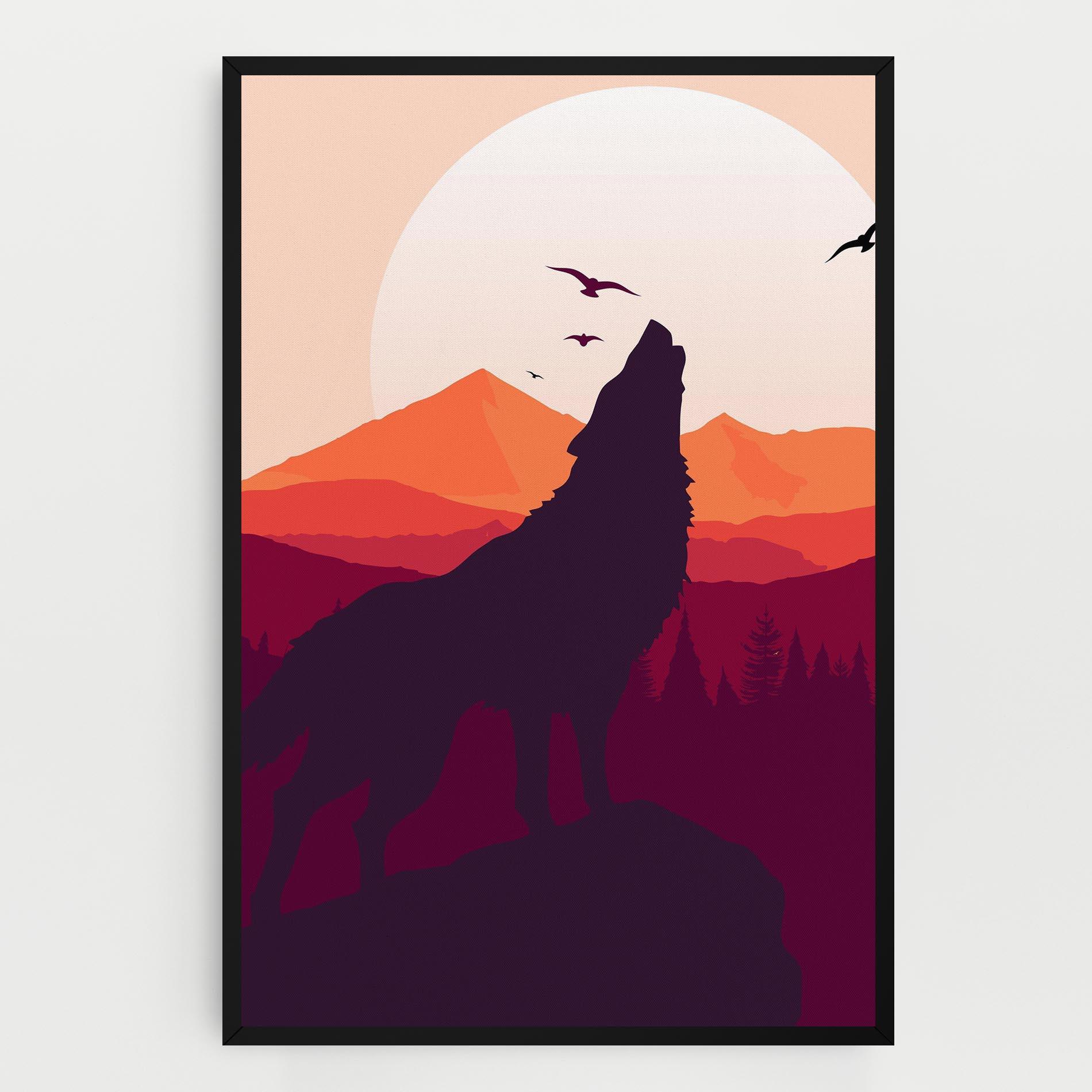 Vászonkép Wolf Pink Moon mockup 0