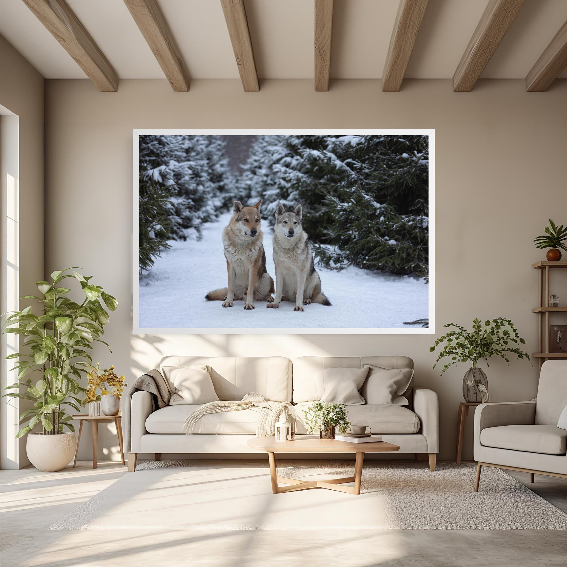 Vászonkép 2 Wolfs Sitting mockup 6