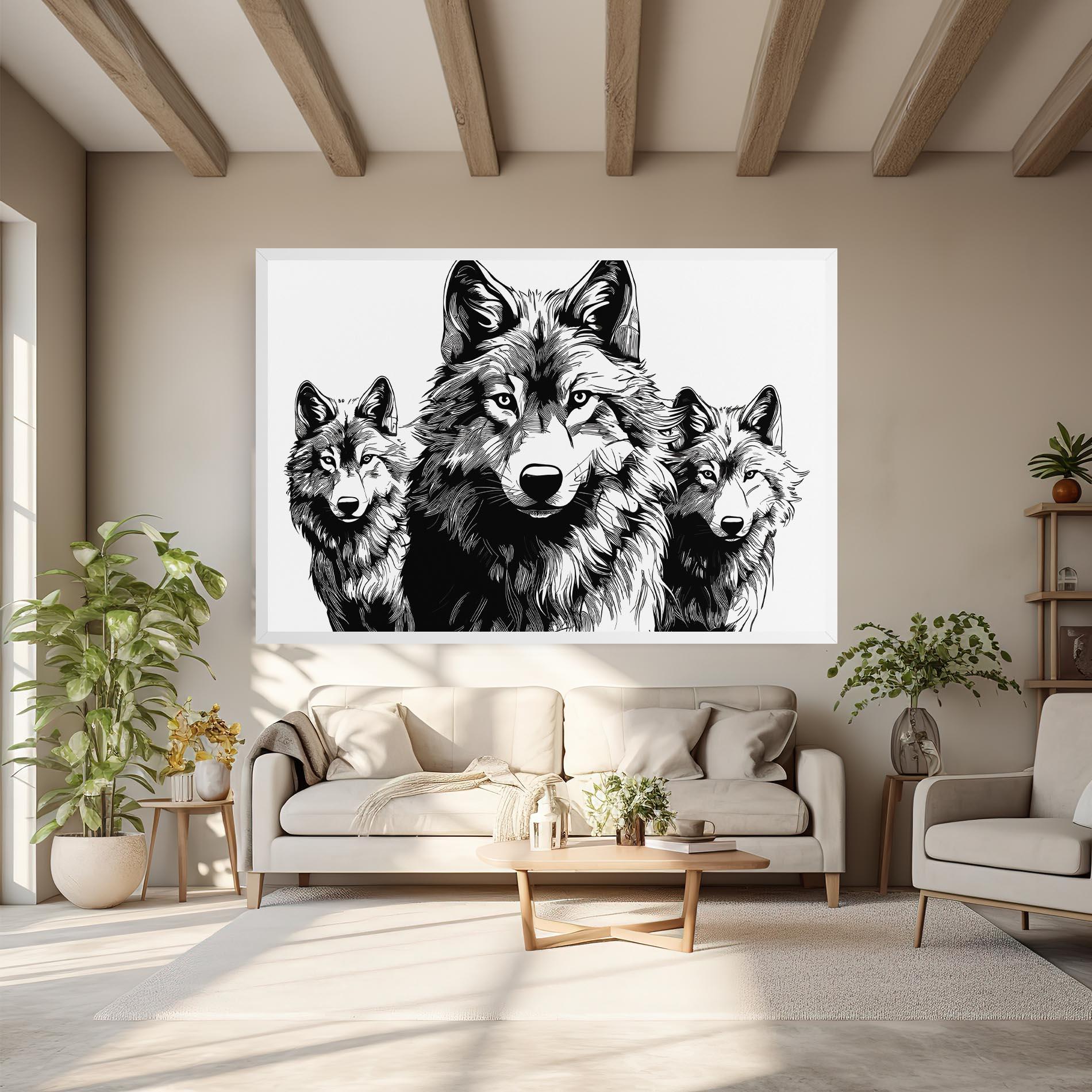 Vászonkép 3 Wolves mockup 6
