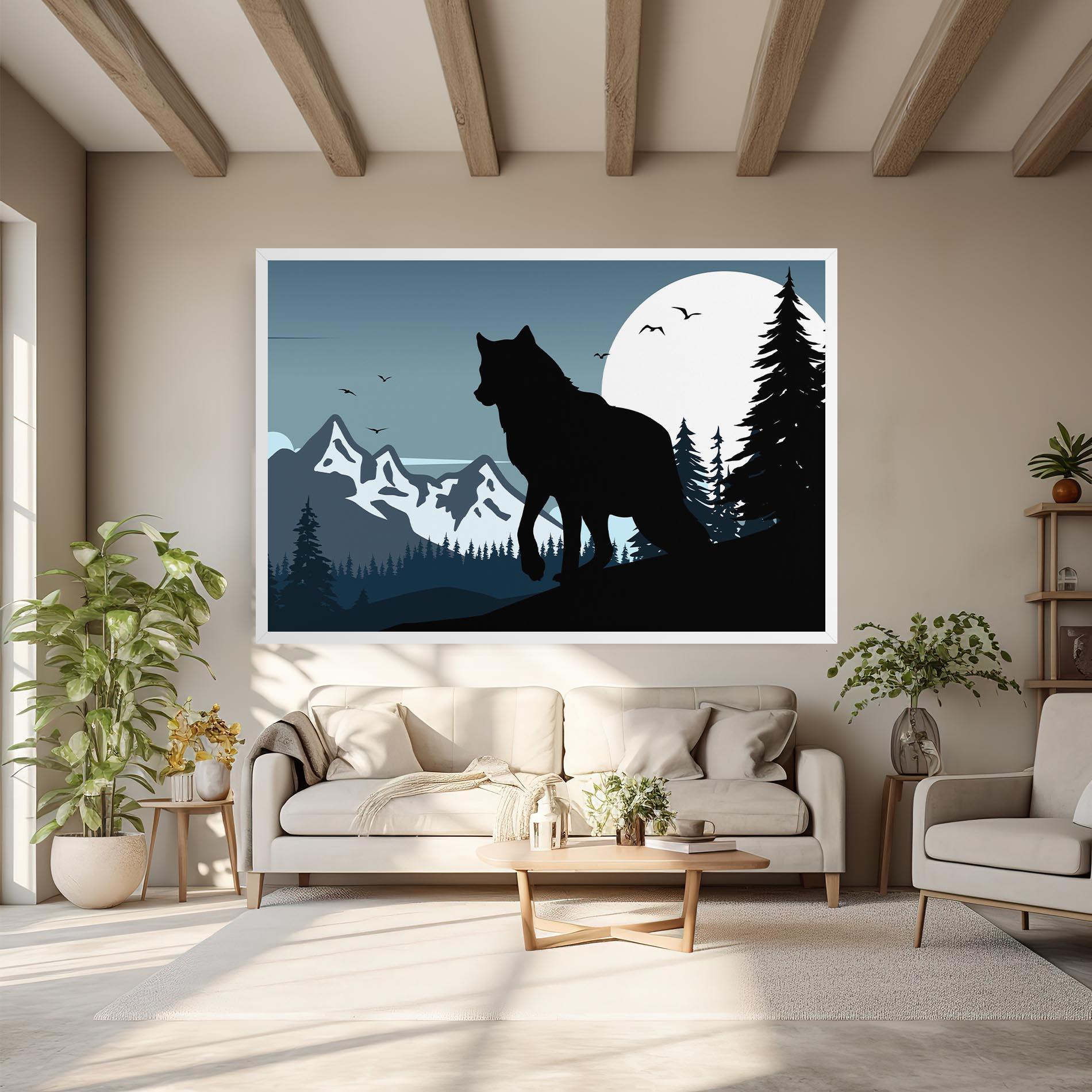 Vászonkép Hill Wolf mockup 6