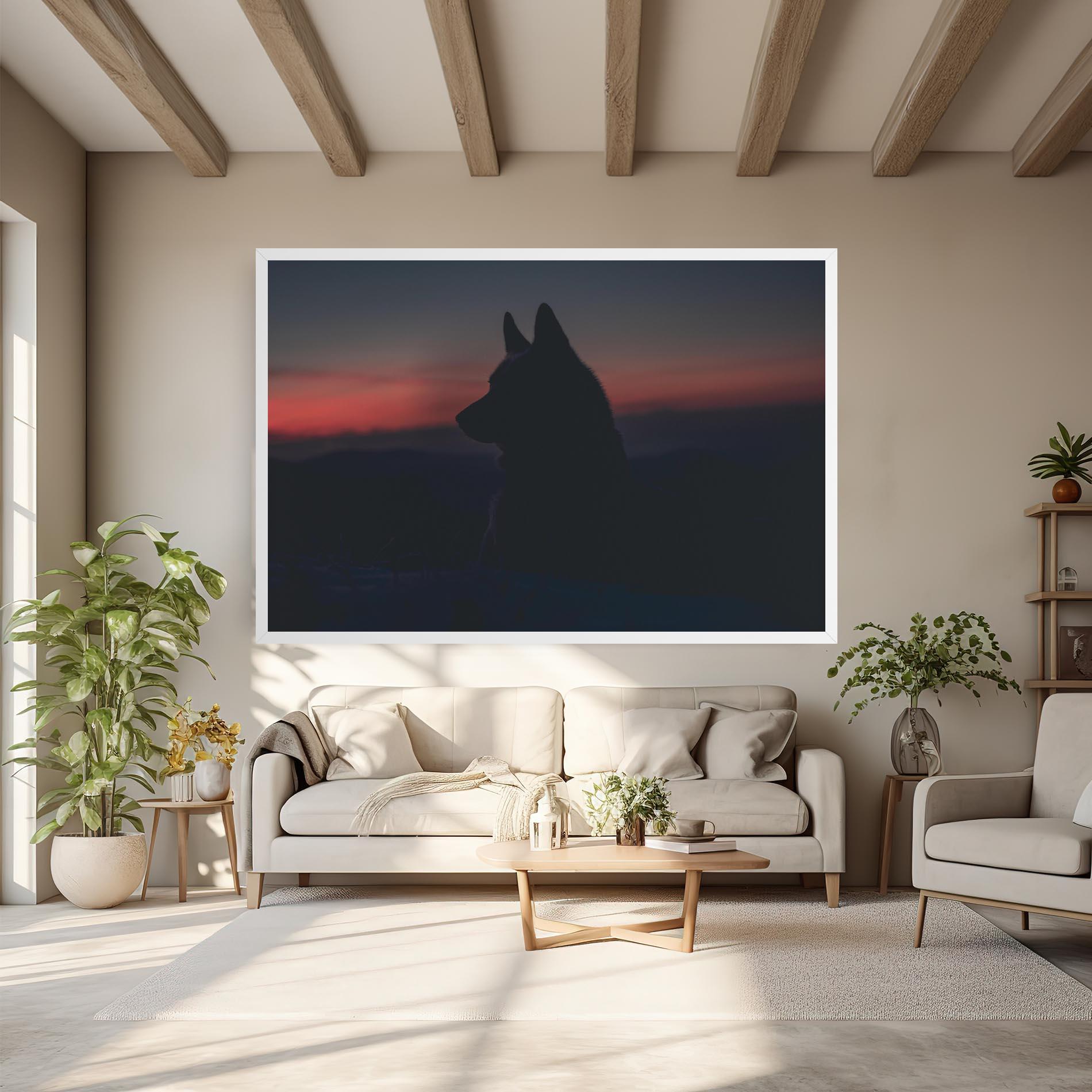 Vászonkép Wolf Shillouette mockup 6