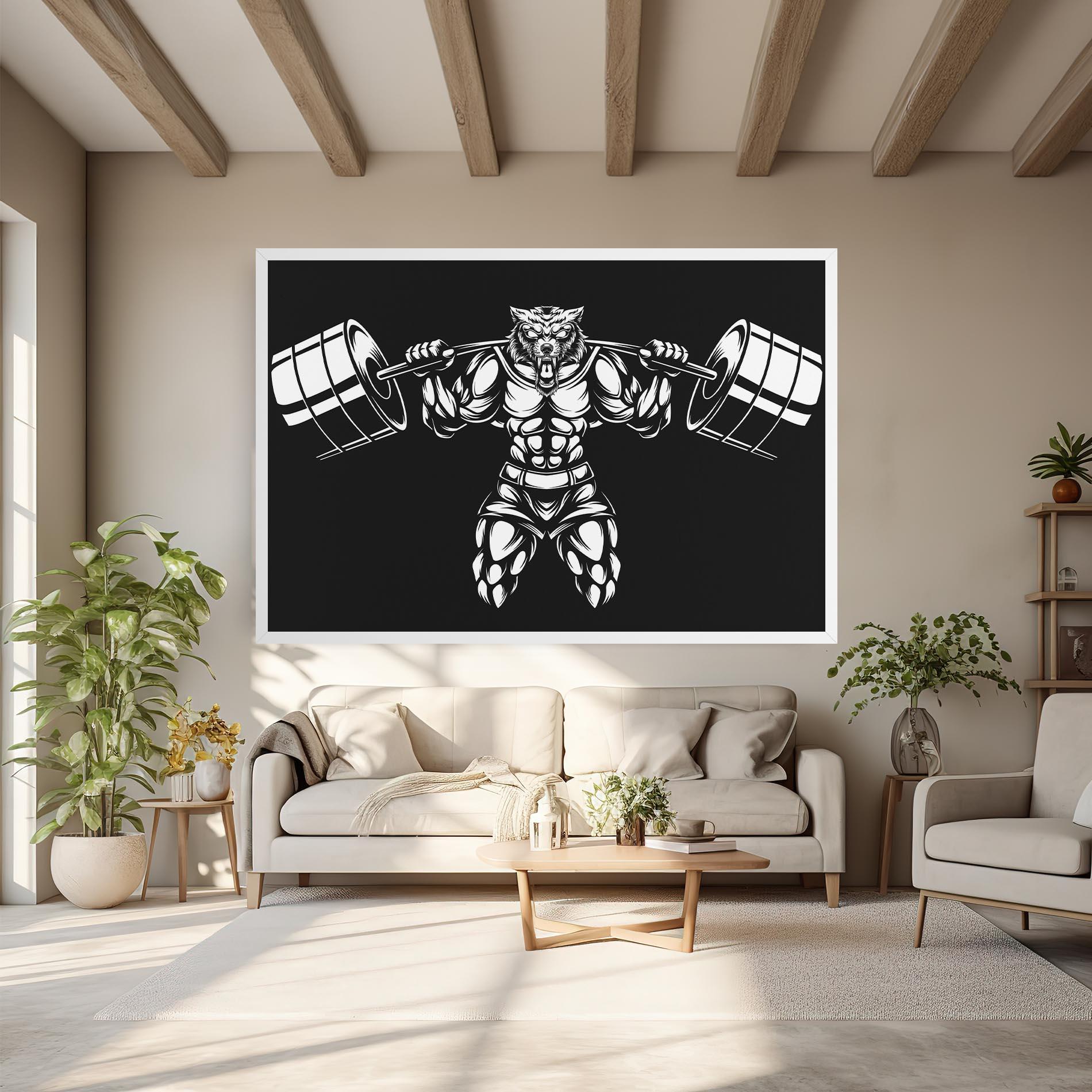 Vászonkép Work Out Wolf mockup 6