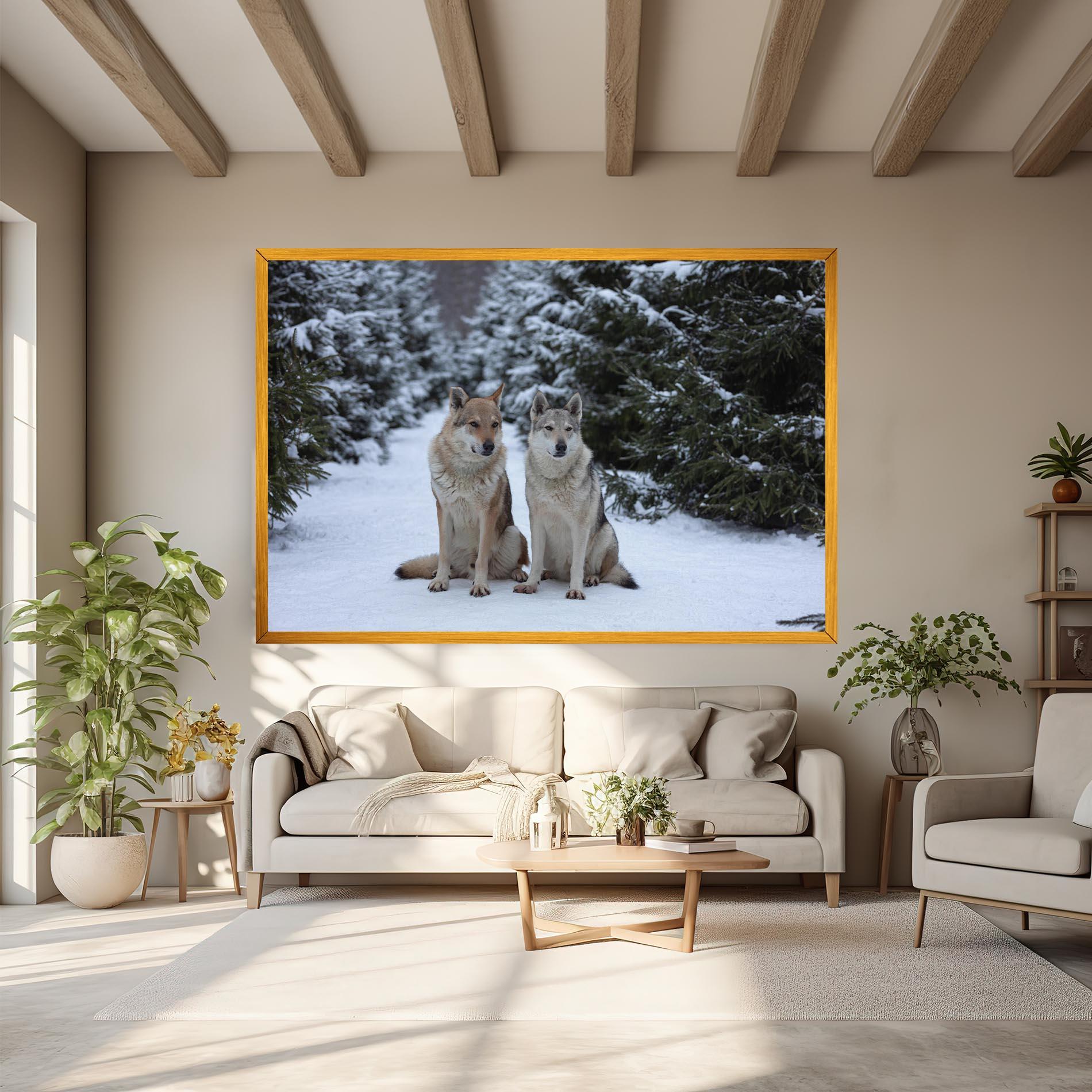 Vászonkép 2 Wolfs Sitting mockup 6