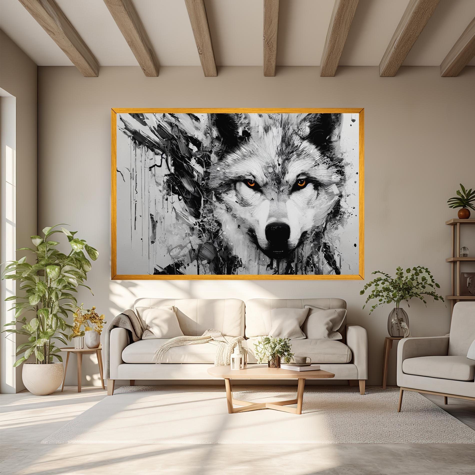 Vászonkép Grey Wolf Portrait mockup 6