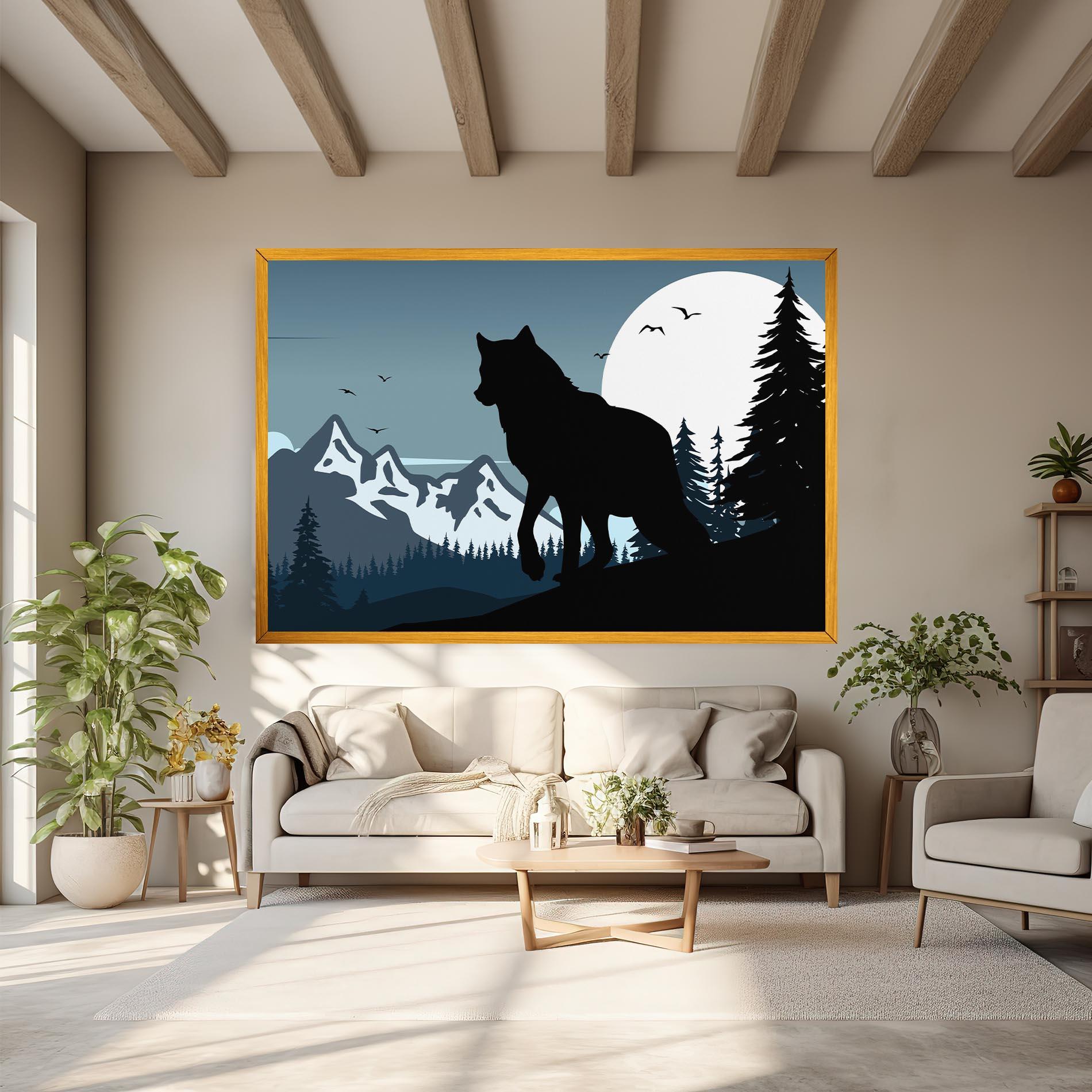 Vászonkép Hill Wolf mockup 6