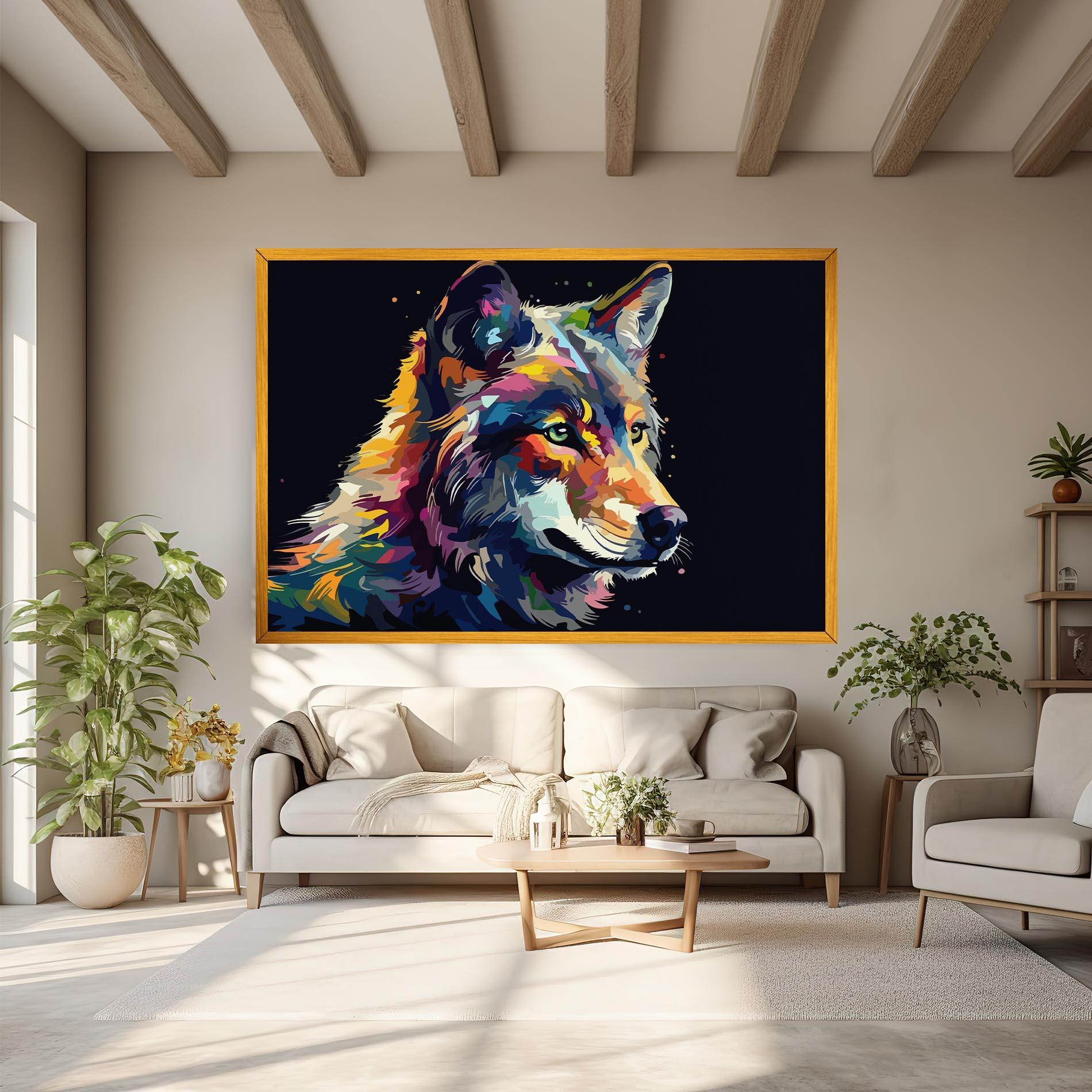Vászonkép Painted Wolf mockup 6