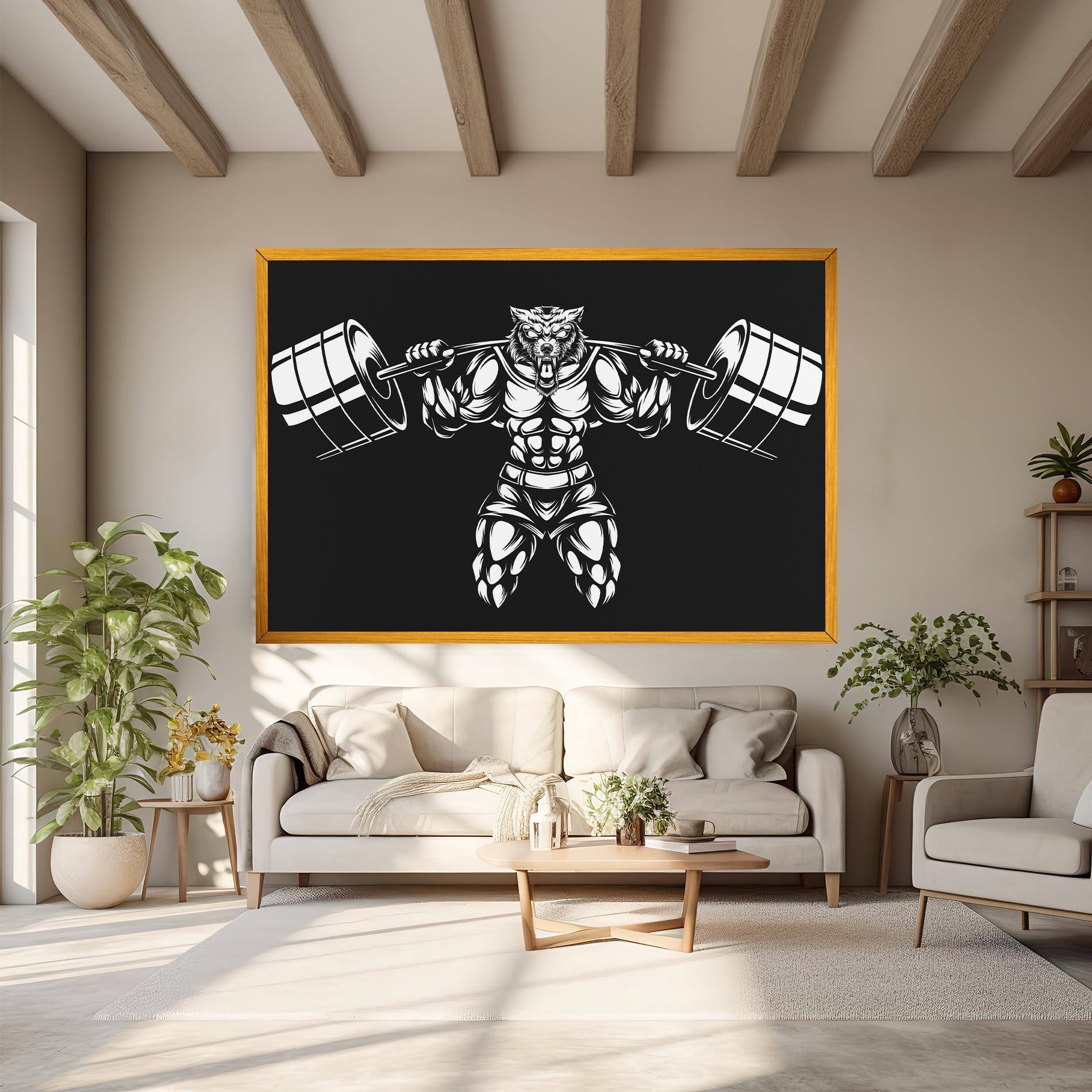 Vászonkép Work Out Wolf mockup 6