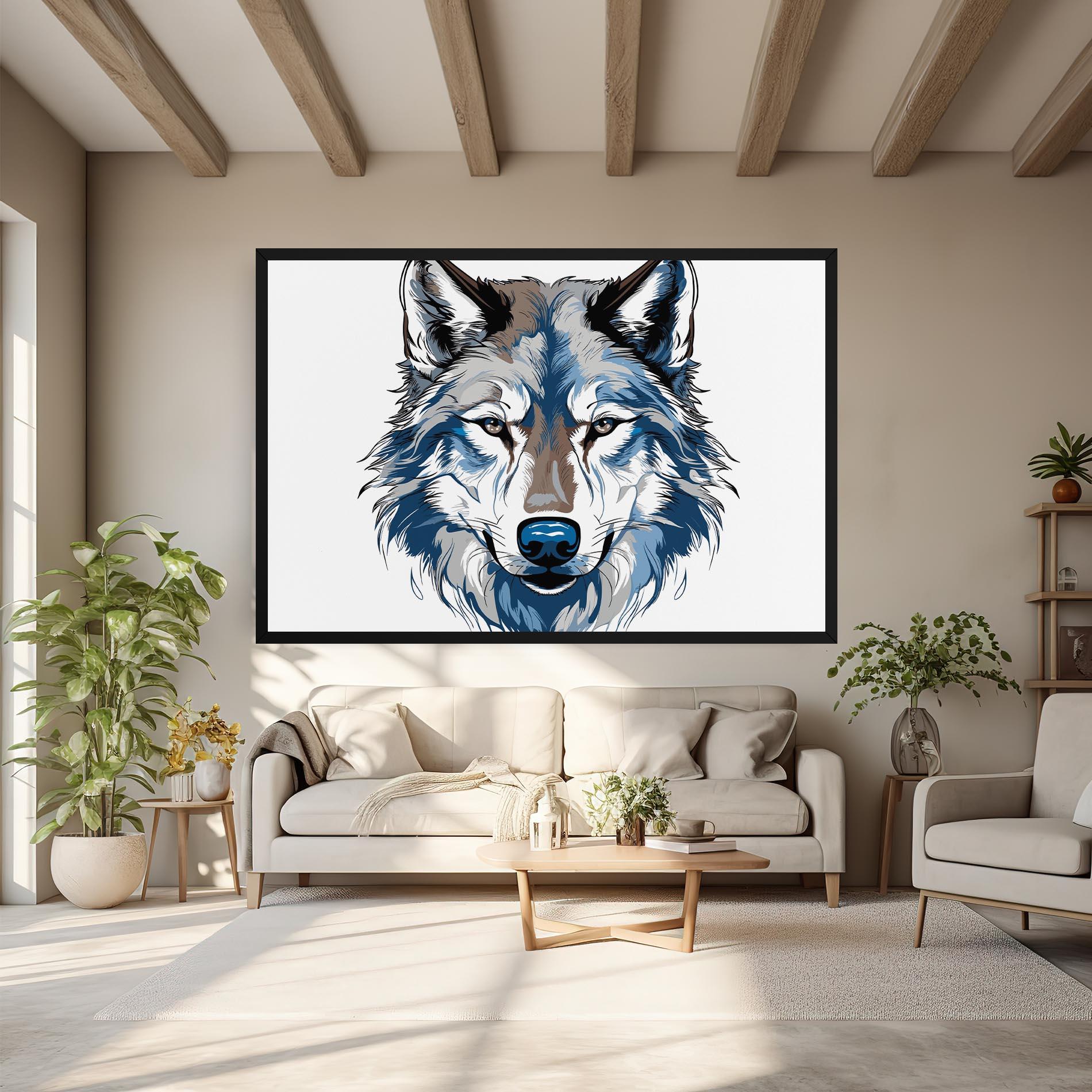 Vászonkép Blue Wolf Head mockup 6