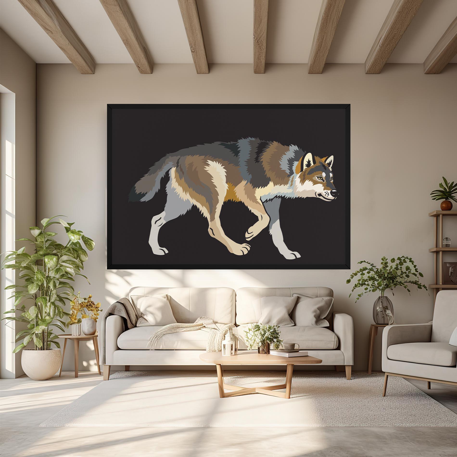 Vászonkép Cartoon Wolf mockup 6
