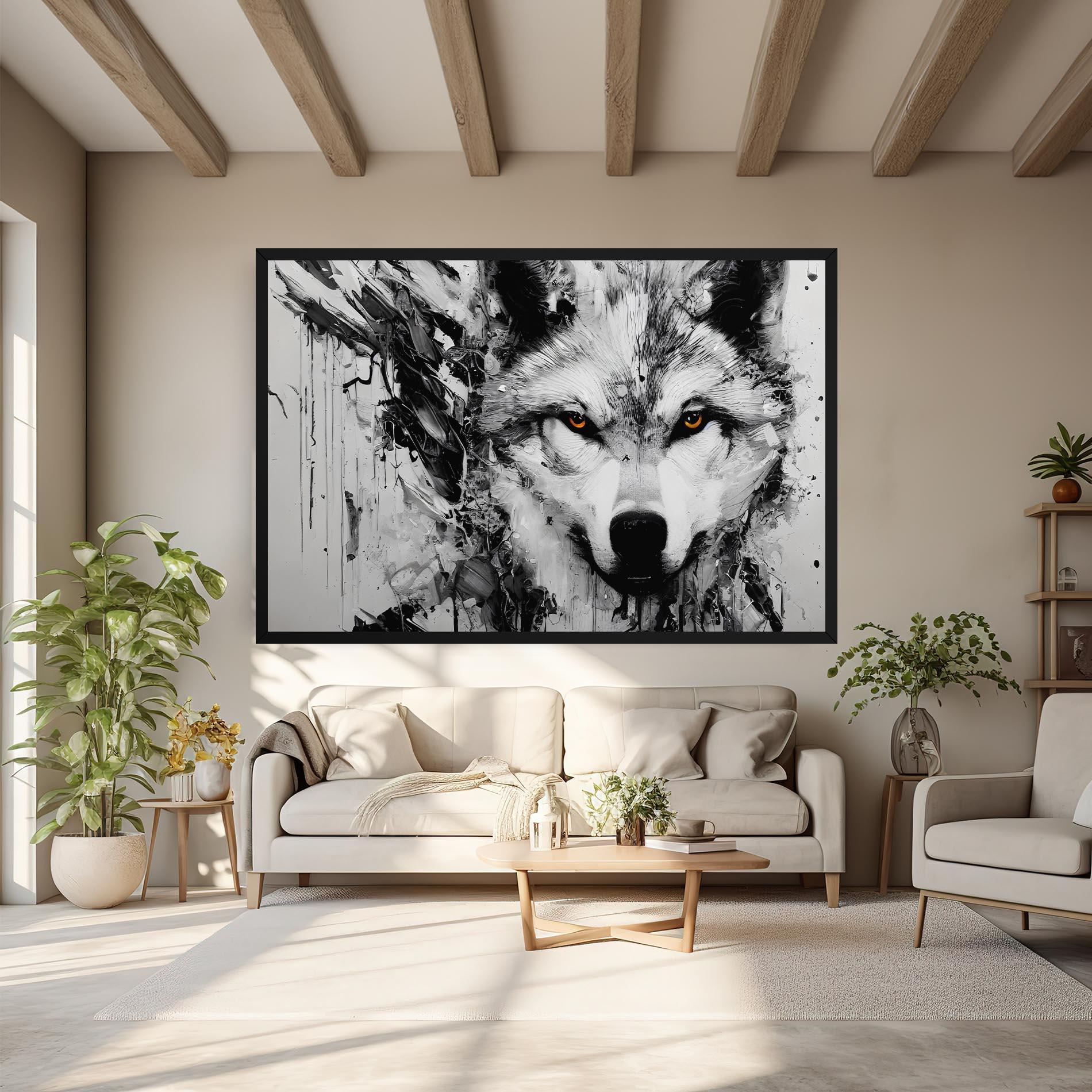 Vászonkép Grey Wolf Portrait mockup 6