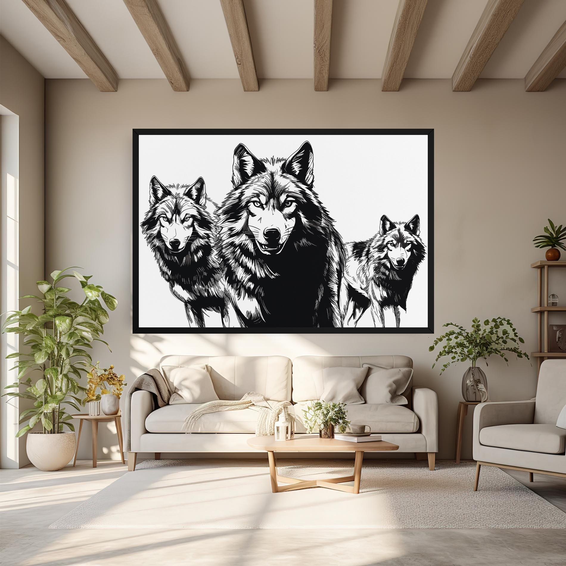 Vászonkép Wolves mockup 6